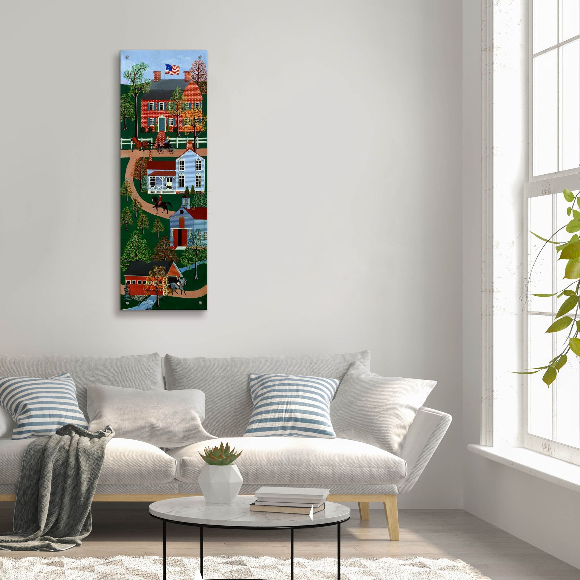 Epic Art 'Brick House Road' by Susan Henke Fine Art, Acrylic Glass Wall Art,16x48