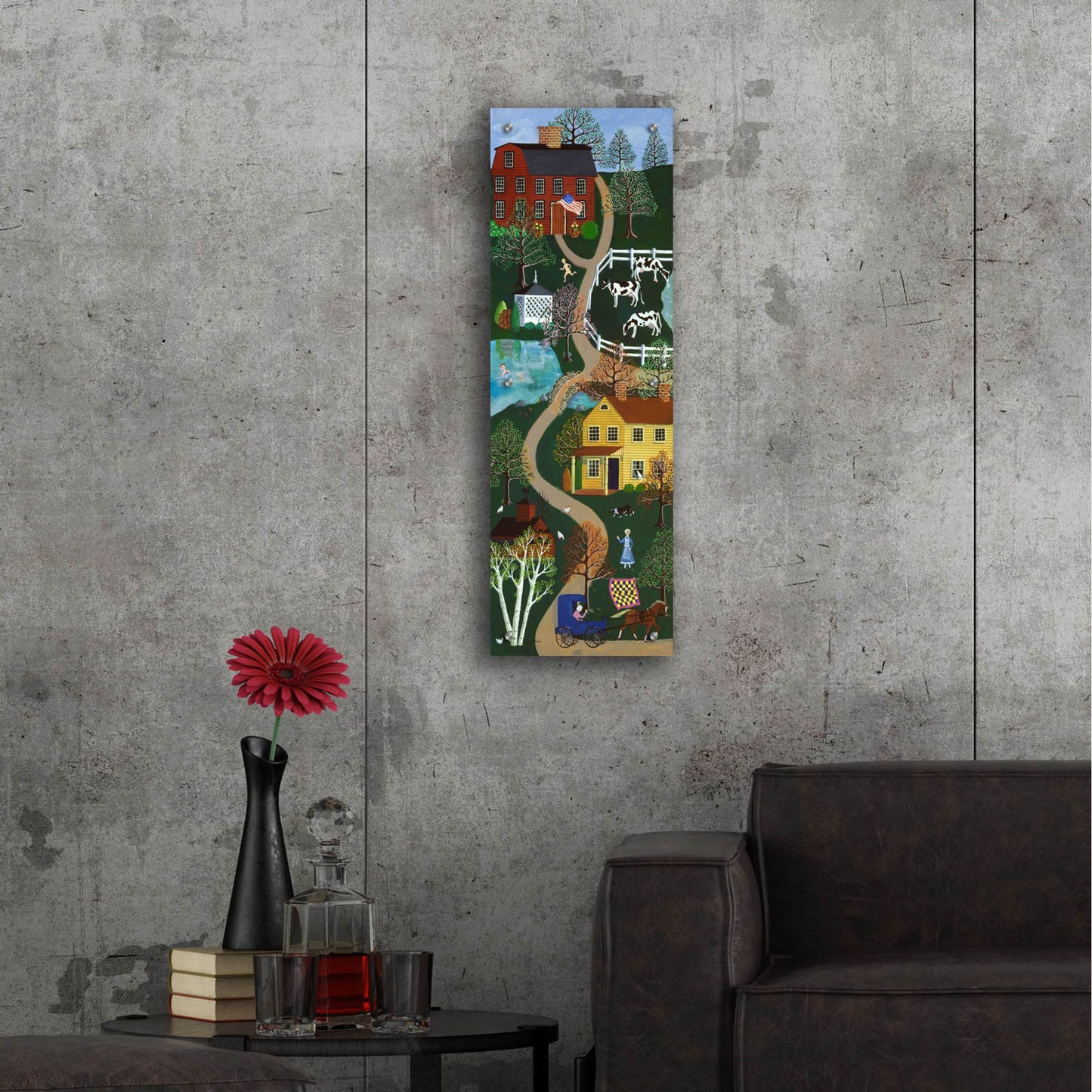 Epic Art 'Friends and Comfort' by Susan Henke Fine Art, Acrylic Glass Wall Art,12x36