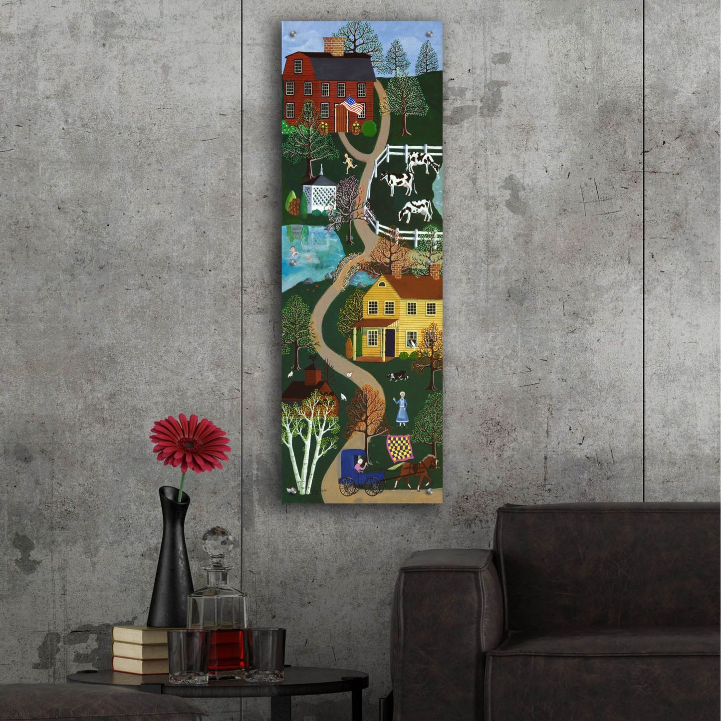 Epic Art 'Friends and Comfort' by Susan Henke Fine Art, Acrylic Glass Wall Art,16x48