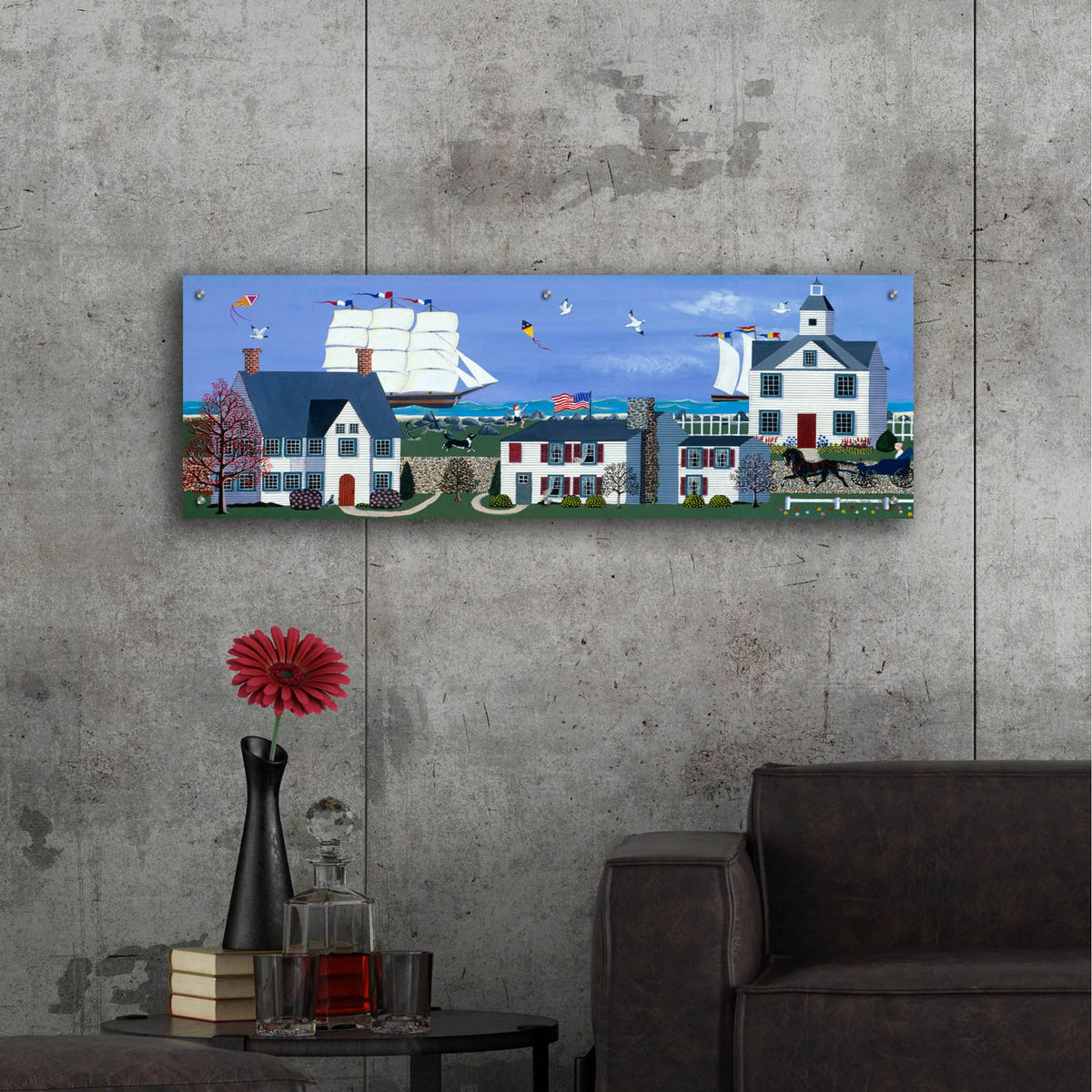 Epic Art 'Morning Breezes' by Susan Henke Fine Art, Acrylic Glass Wall Art,48x16