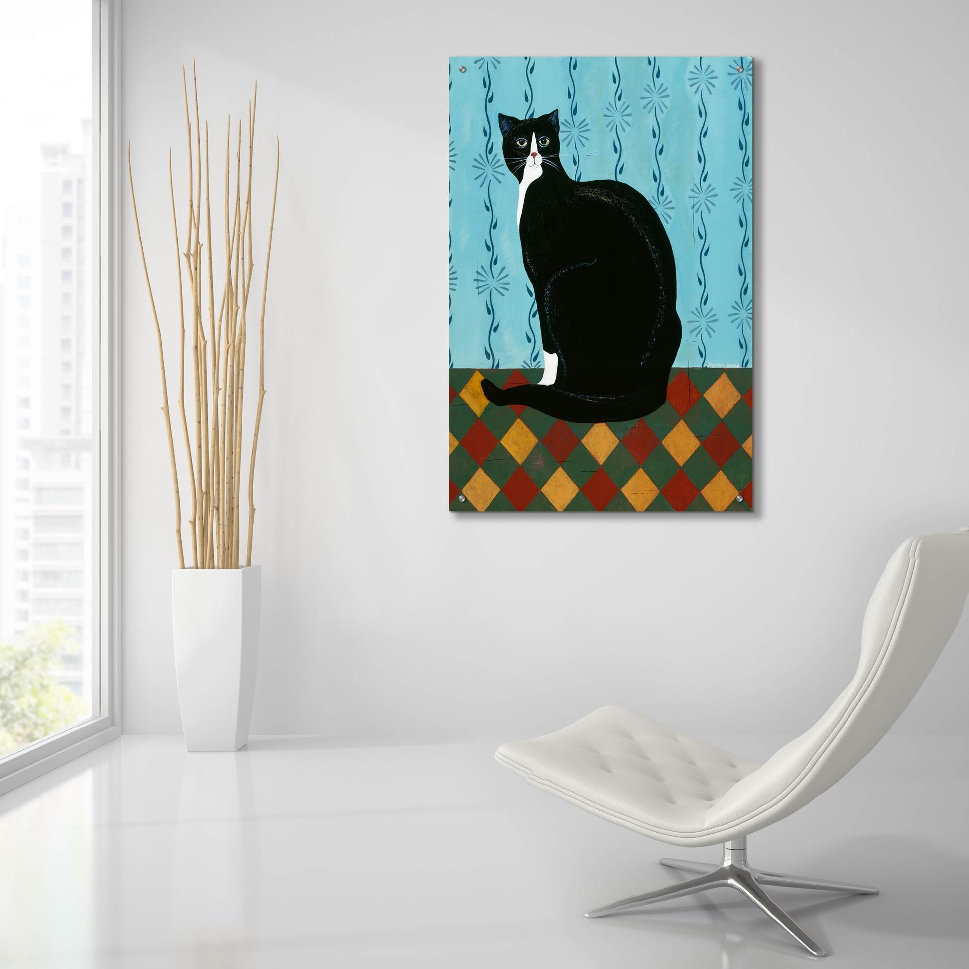 Epic Art 'Sleepy Housecat' by Susan Henke Fine Art, Acrylic Glass Wall Art,24x36