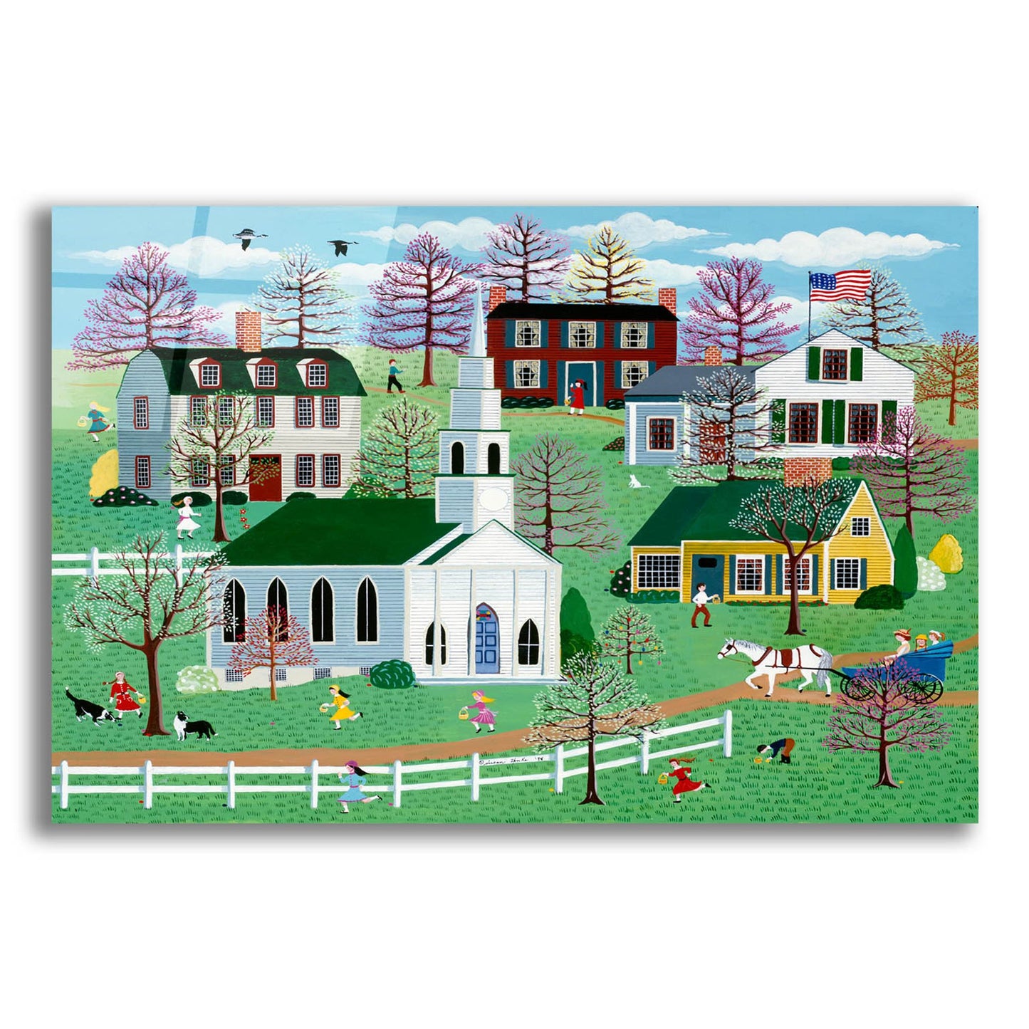 Epic Art 'Springtime Egg Hunt' by Susan Henke Fine Art, Acrylic Glass Wall Art