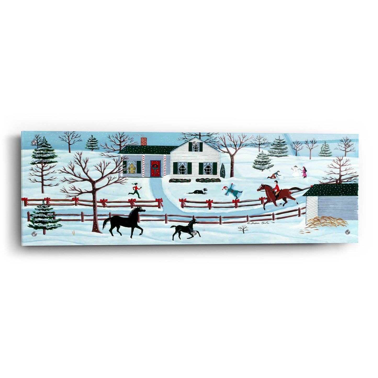 Epic Art 'The Colts First Winter' by Susan Henke Fine Art, Acrylic Glass Wall Art,36x12