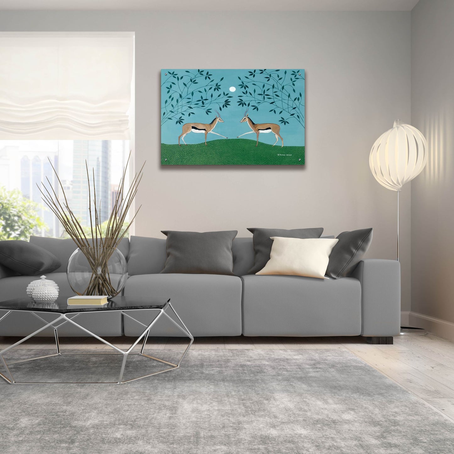 Epic Art 'The Gazelles Greeting' by Susan Henke Fine Art, Acrylic Glass Wall Art,36x24