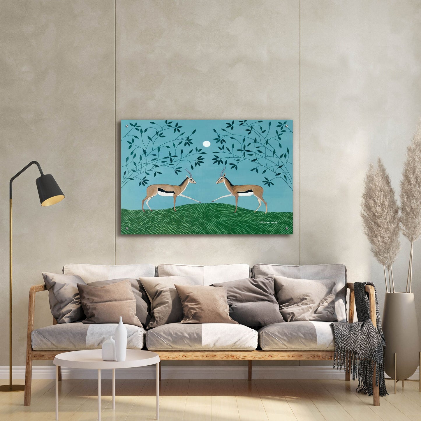 Epic Art 'The Gazelles Greeting' by Susan Henke Fine Art, Acrylic Glass Wall Art,36x24