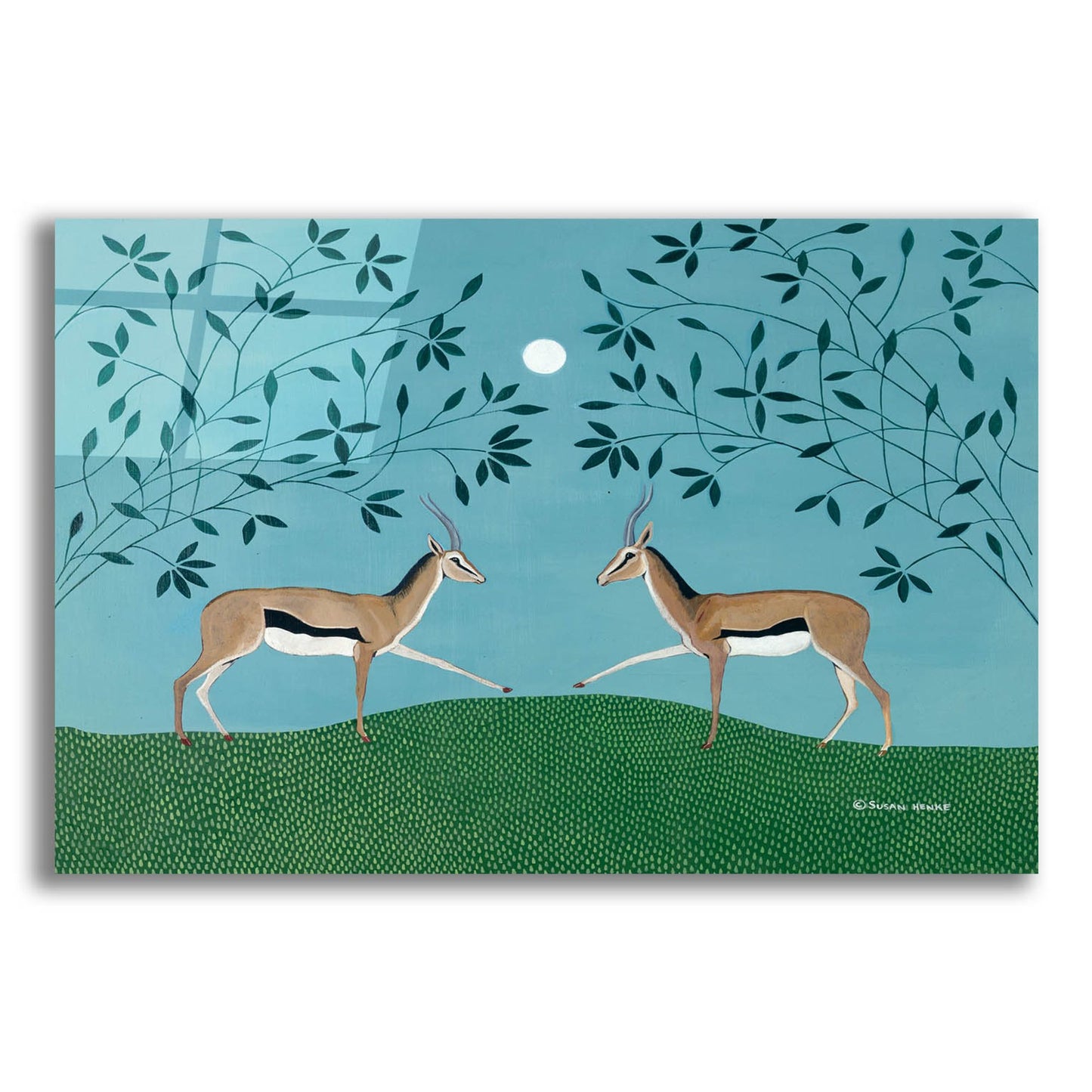 Epic Art 'The Gazelles Greeting' by Susan Henke Fine Art, Acrylic Glass Wall Art