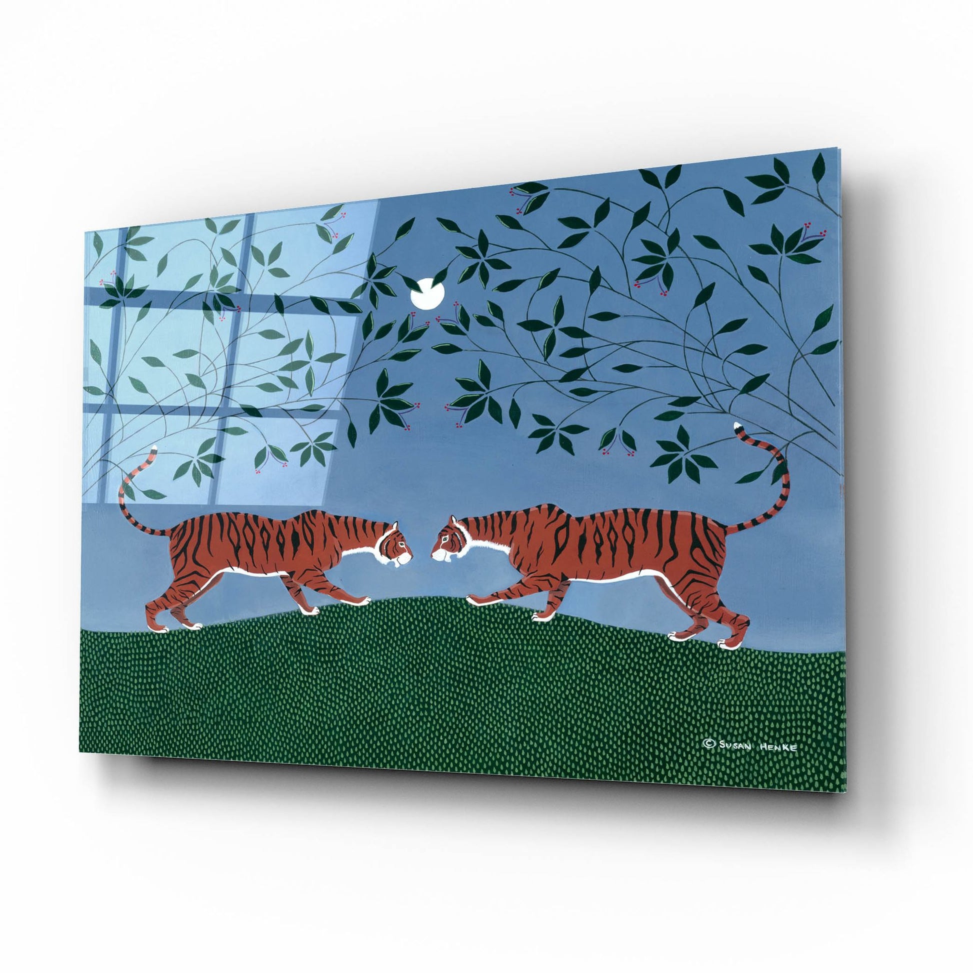 Epic Art 'Twilight Tigers' by Susan Henke Fine Art, Acrylic Glass Wall Art,16x12