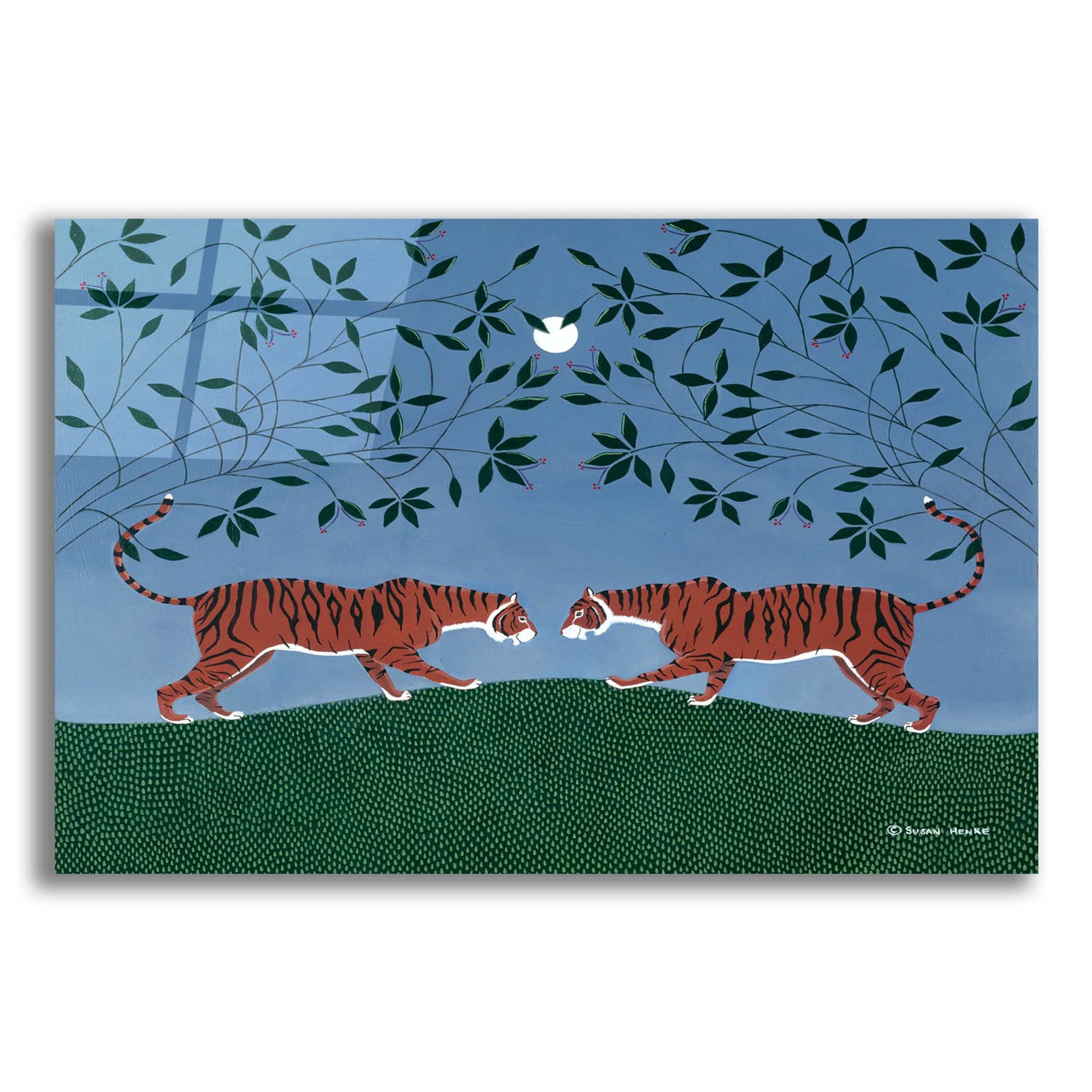 Epic Art 'Twilight Tigers' by Susan Henke Fine Art, Acrylic Glass Wall Art,24x16