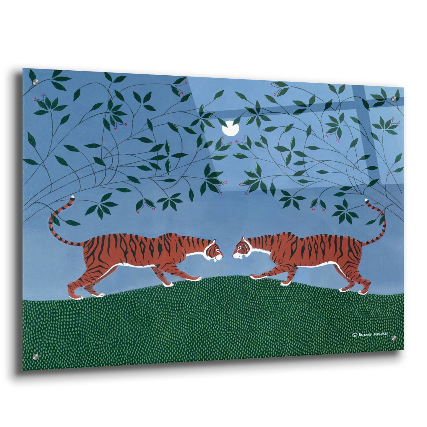 Epic Art 'Twilight Tigers' by Susan Henke Fine Art, Acrylic Glass Wall Art,36x24