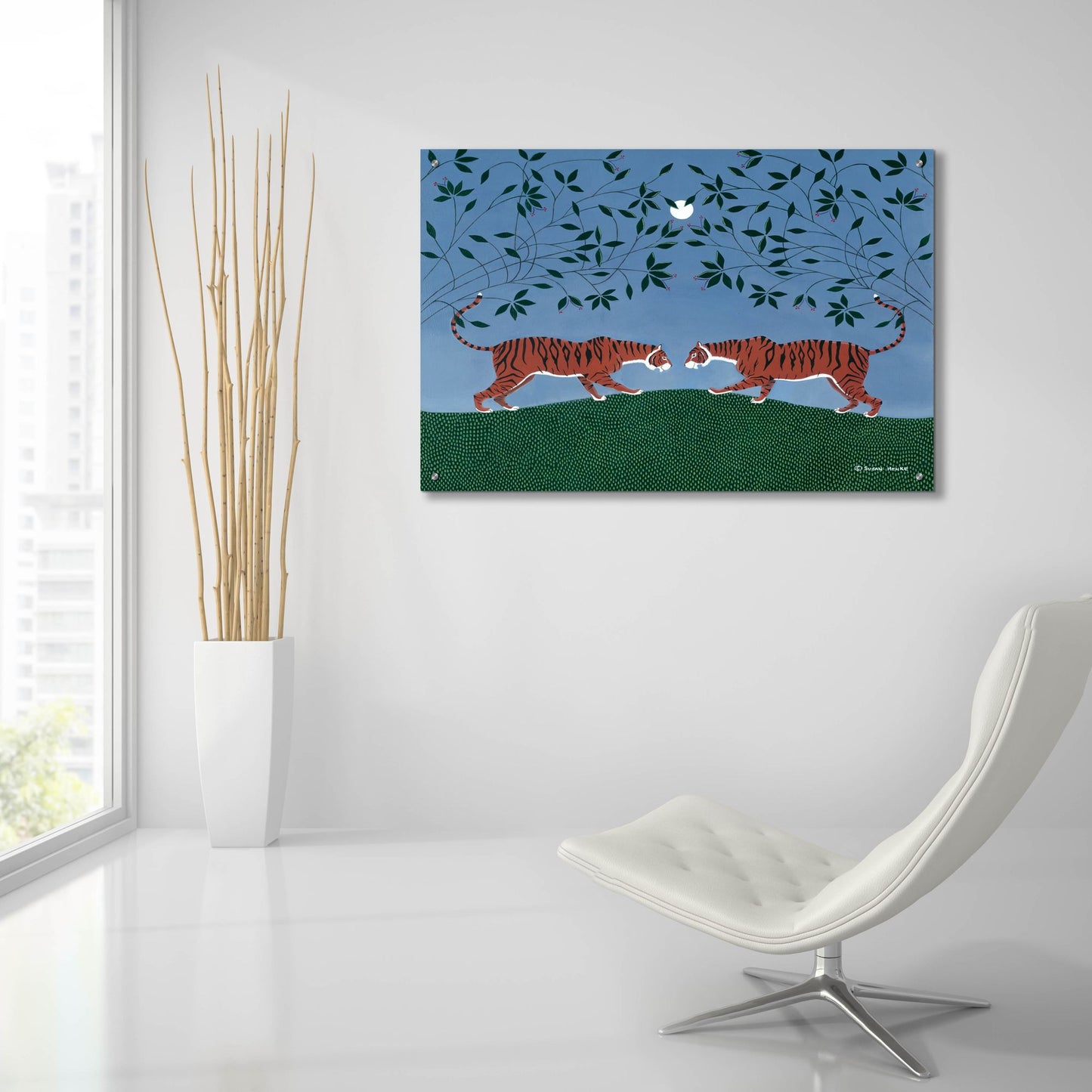 Epic Art 'Twilight Tigers' by Susan Henke Fine Art, Acrylic Glass Wall Art,36x24