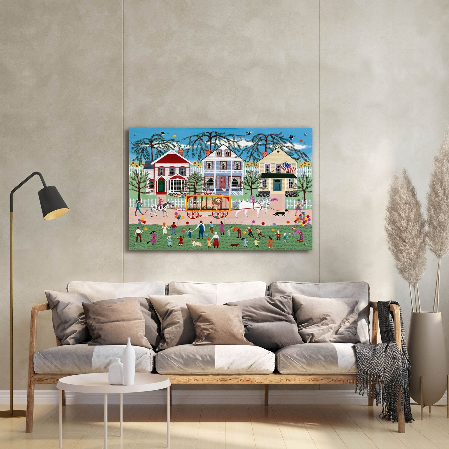 Epic Art 'Wacky Jack's Traveling Circus Parade' by Susan Henke Fine Art, Acrylic Glass Wall Art,36x24