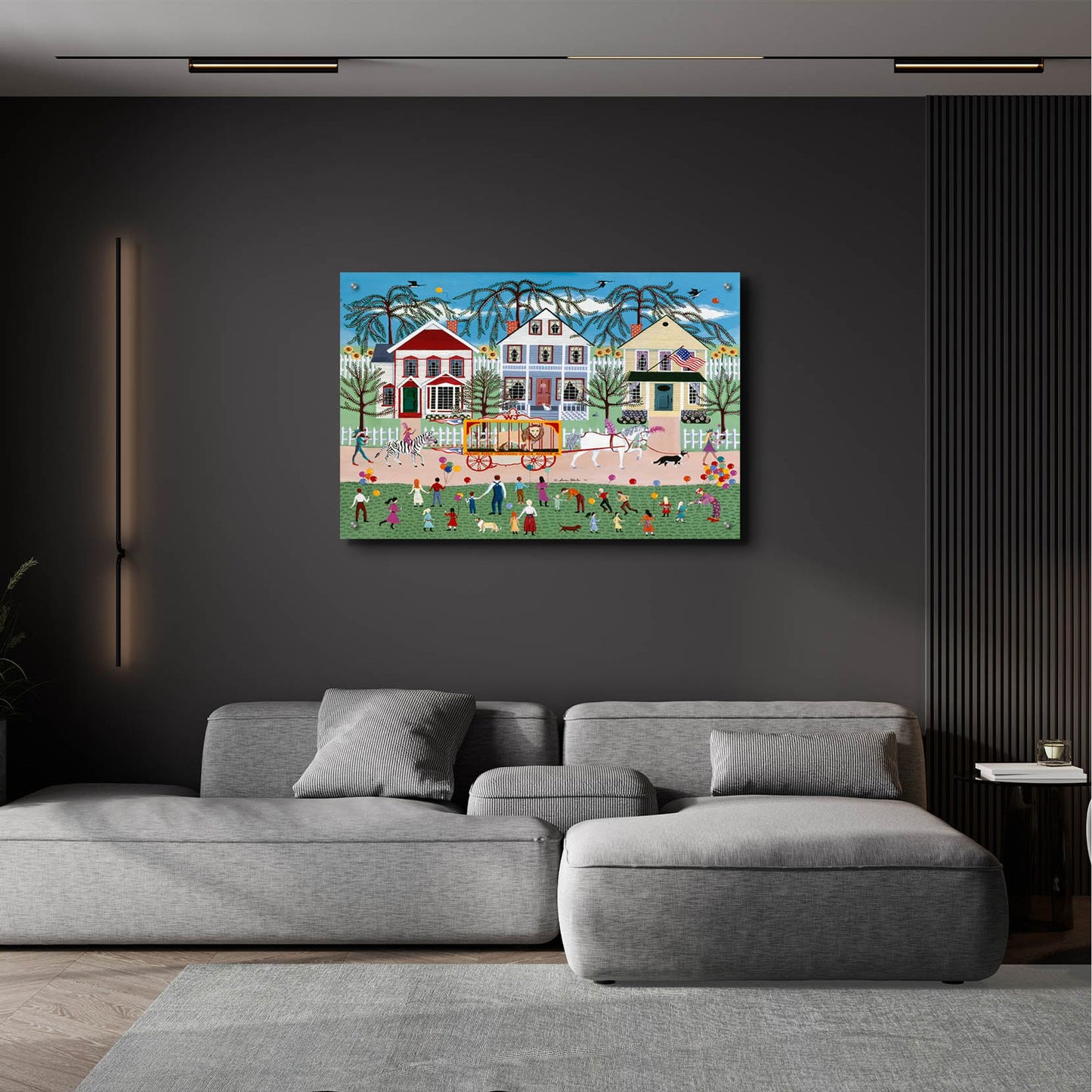 Epic Art 'Wacky Jack's Traveling Circus Parade' by Susan Henke Fine Art, Acrylic Glass Wall Art,36x24