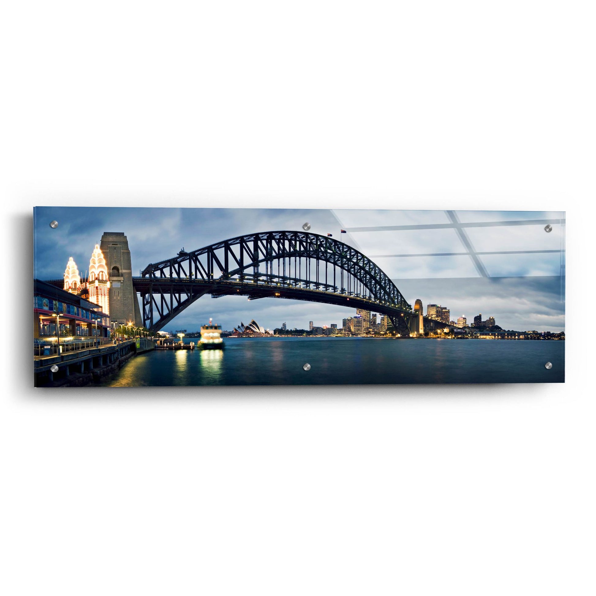 Epic Art 'Sydney Harbour' by SD Smart, Acrylic Glass Wall Art,36x12