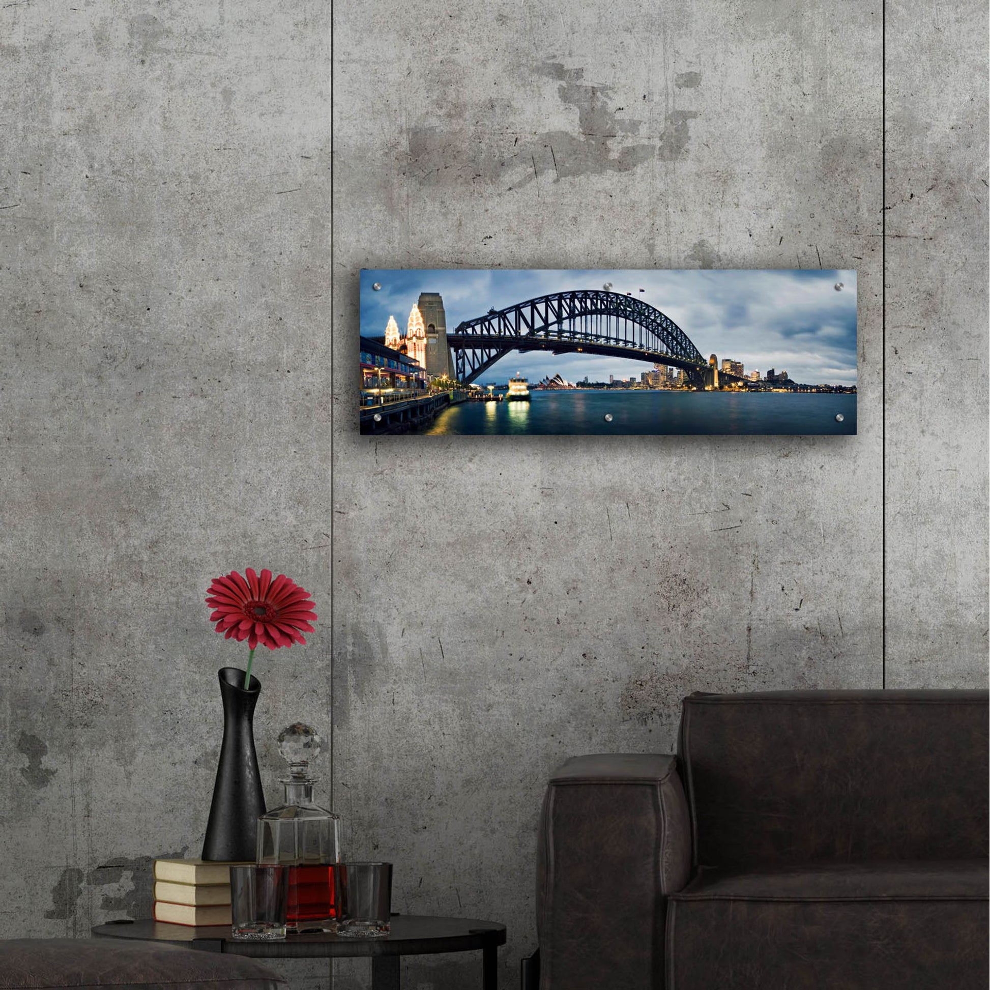 Epic Art 'Sydney Harbour' by SD Smart, Acrylic Glass Wall Art,36x12