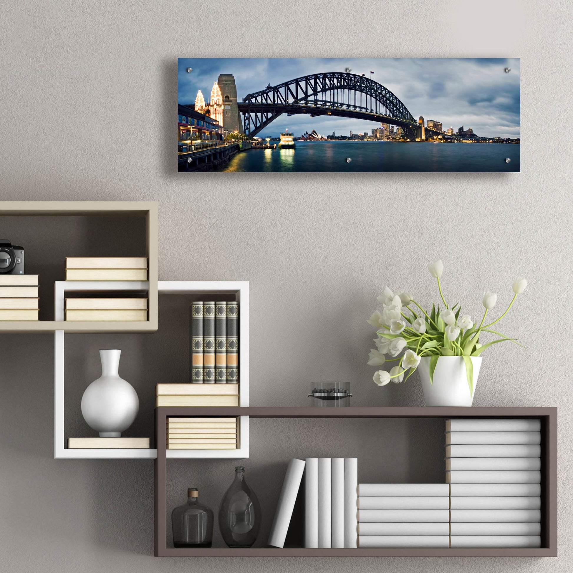 Epic Art 'Sydney Harbour' by SD Smart, Acrylic Glass Wall Art,36x12