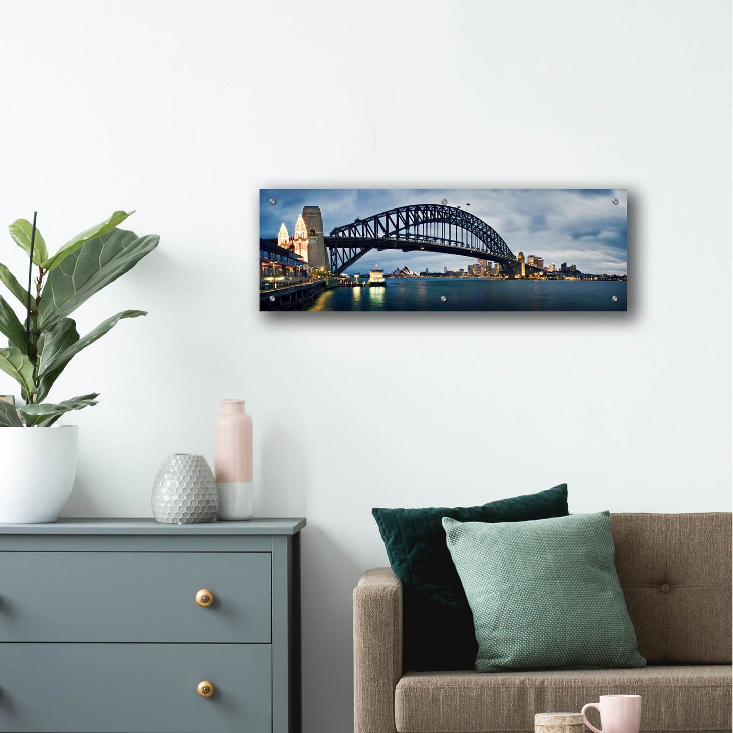 Epic Art 'Sydney Harbour' by SD Smart, Acrylic Glass Wall Art,36x12