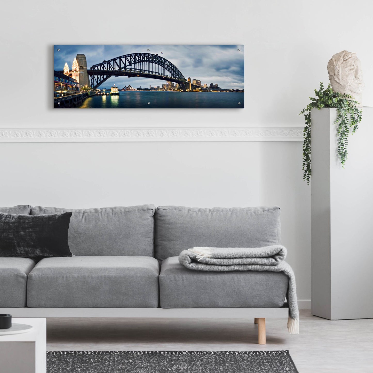 Epic Art 'Sydney Harbour' by SD Smart, Acrylic Glass Wall Art,48x16