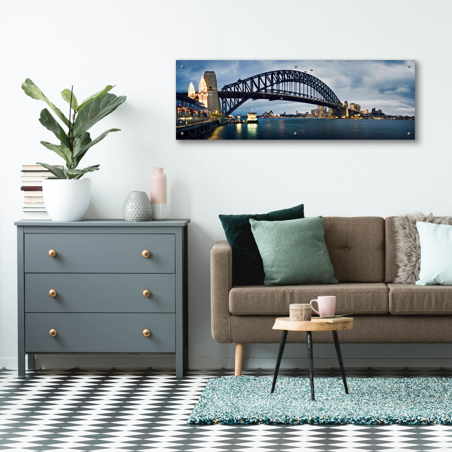 Epic Art 'Sydney Harbour' by SD Smart, Acrylic Glass Wall Art,48x16