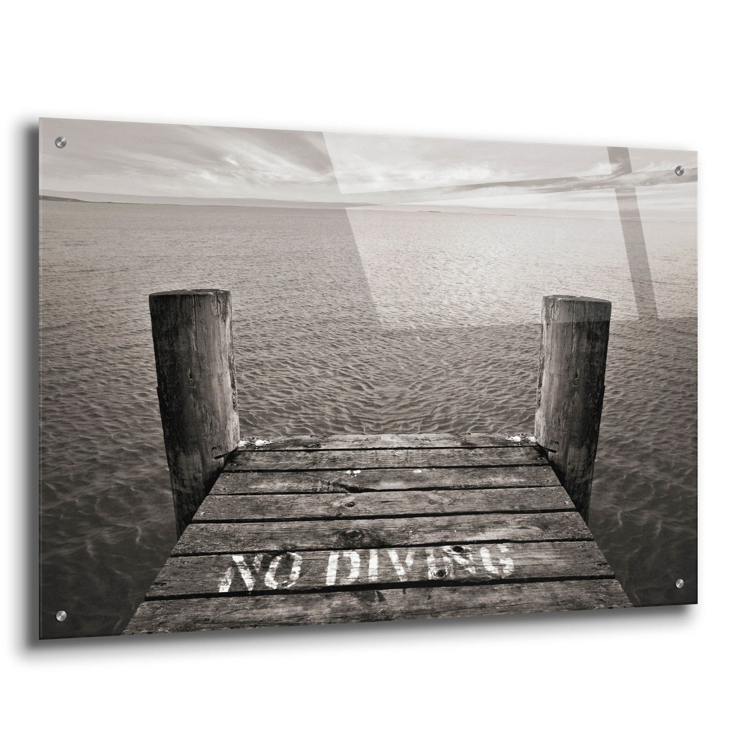 Epic Art 'No Diving' by SD Smart, Acrylic Glass Wall Art,36x24