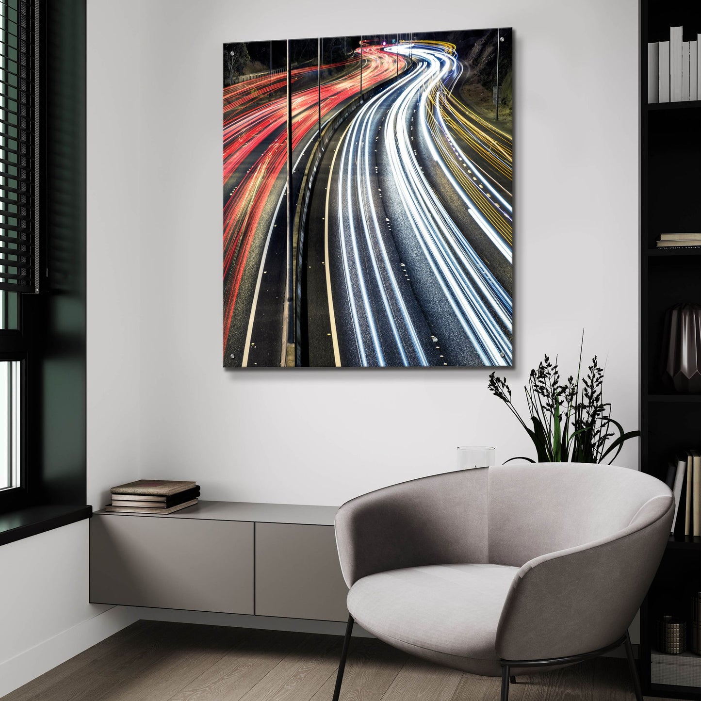 Epic Art 'Lines And Curves' by SD Smart, Acrylic Glass Wall Art,36x36