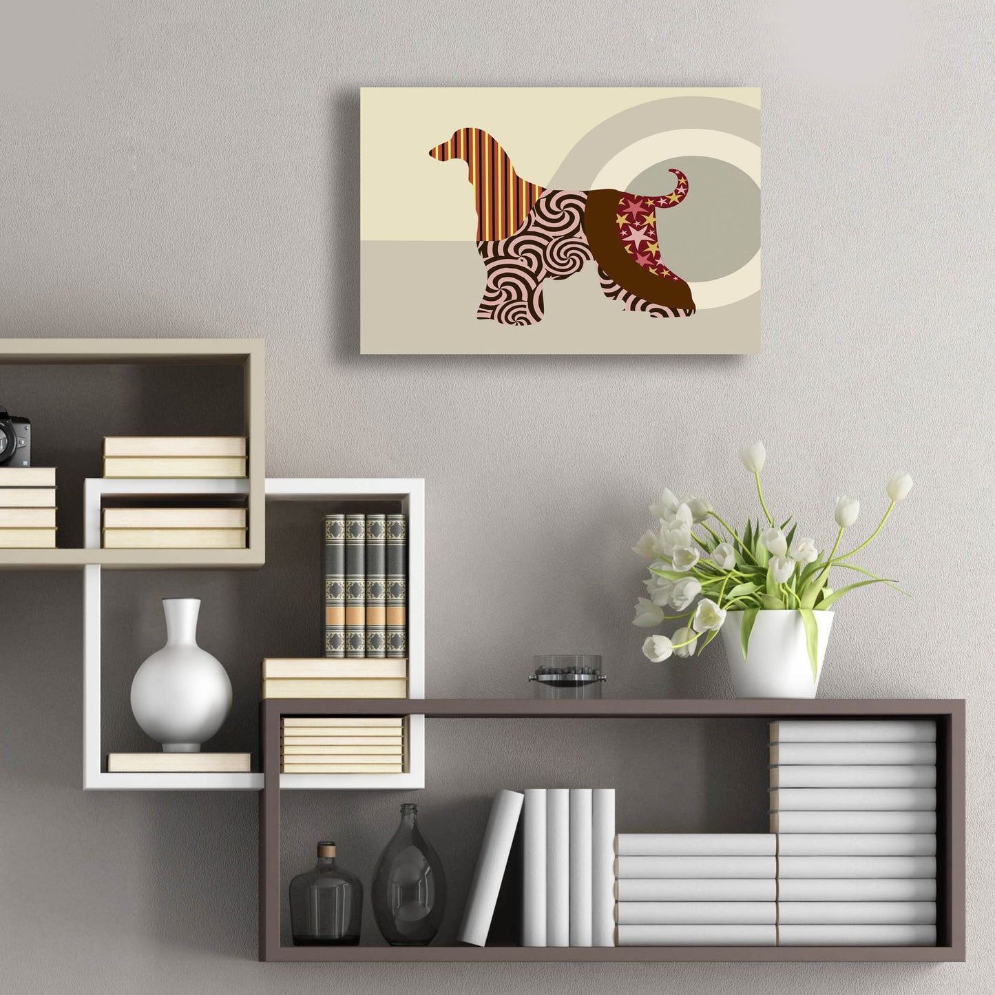 Epic Art 'Afghan Hound Dog' by Lanre Adefioye, Acrylic Glass Wall Art,24x16