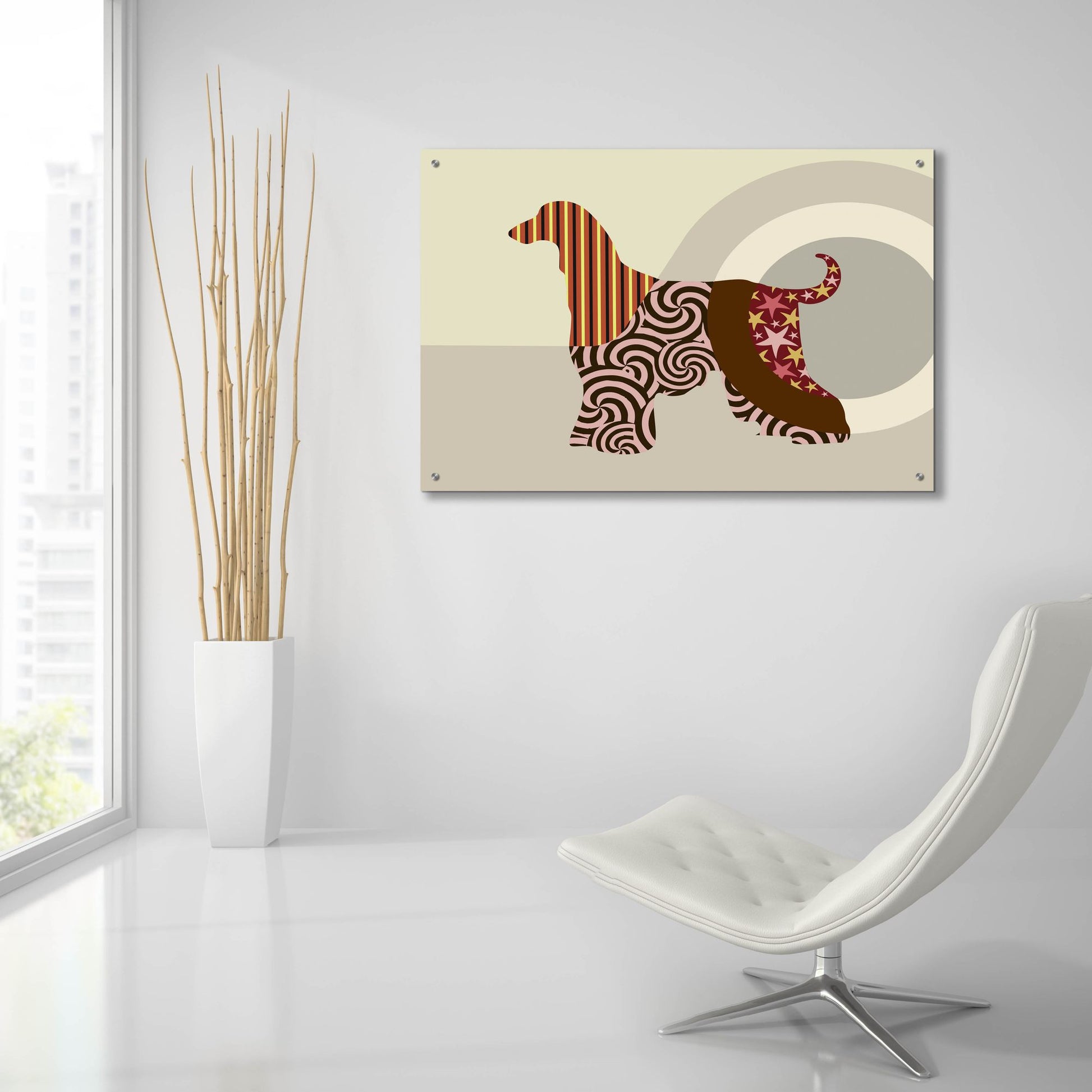 Epic Art 'Afghan Hound Dog' by Lanre Adefioye, Acrylic Glass Wall Art,36x24