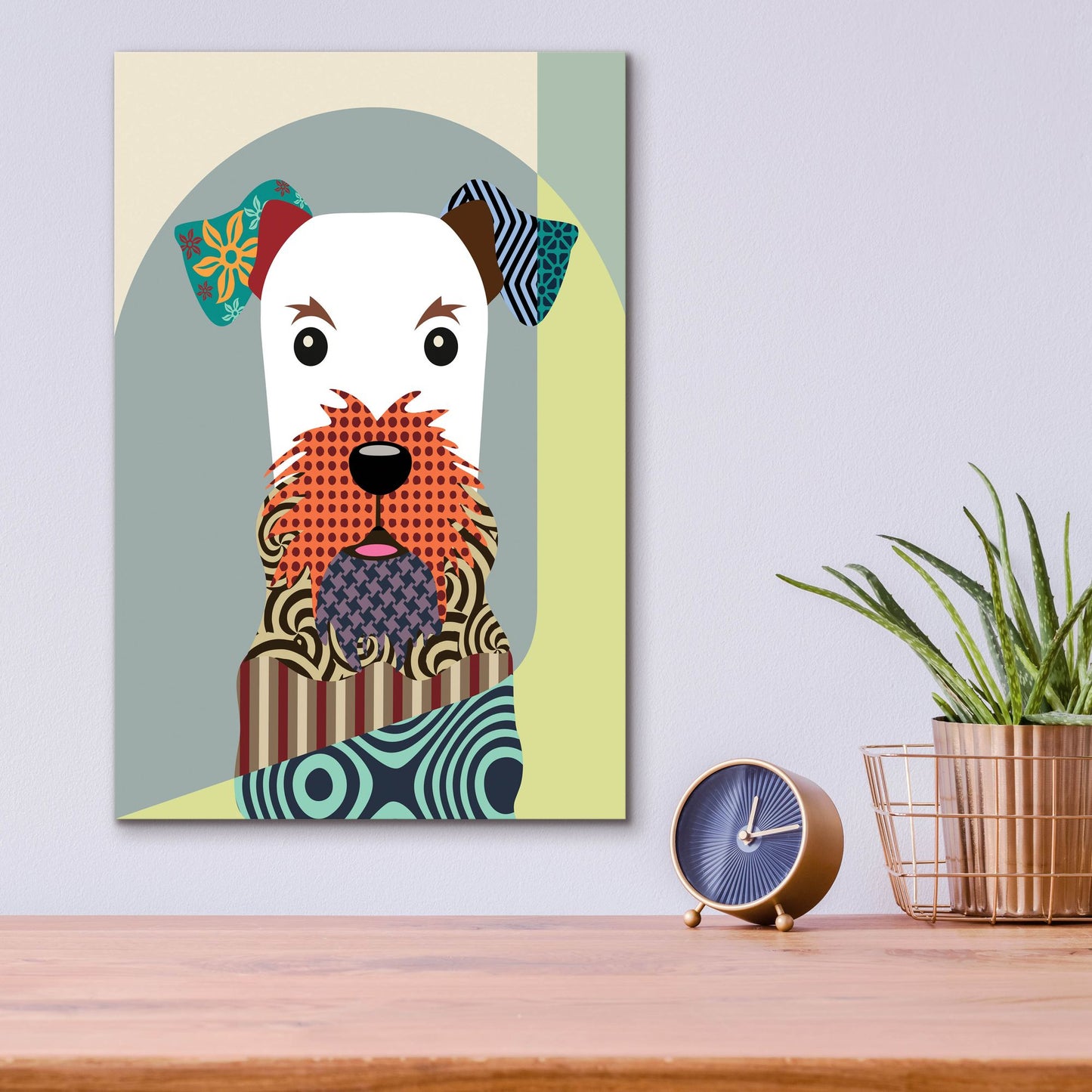 Epic Art 'Airedale Terrier Dog' by Lanre Adefioye, Acrylic Glass Wall Art,12x16