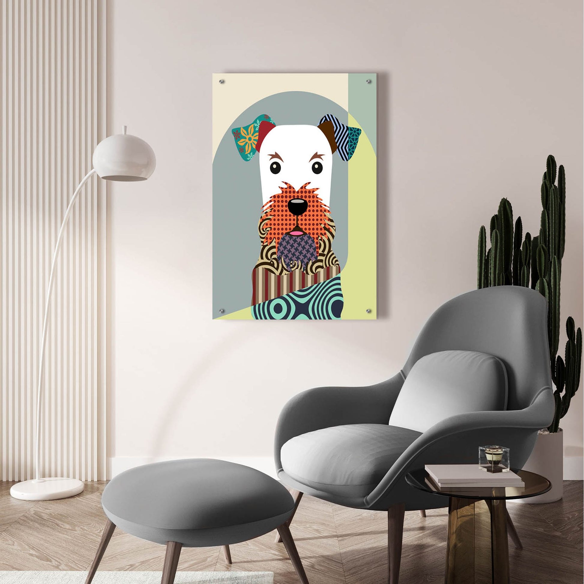 Epic Art 'Airedale Terrier Dog' by Lanre Adefioye, Acrylic Glass Wall Art,24x36