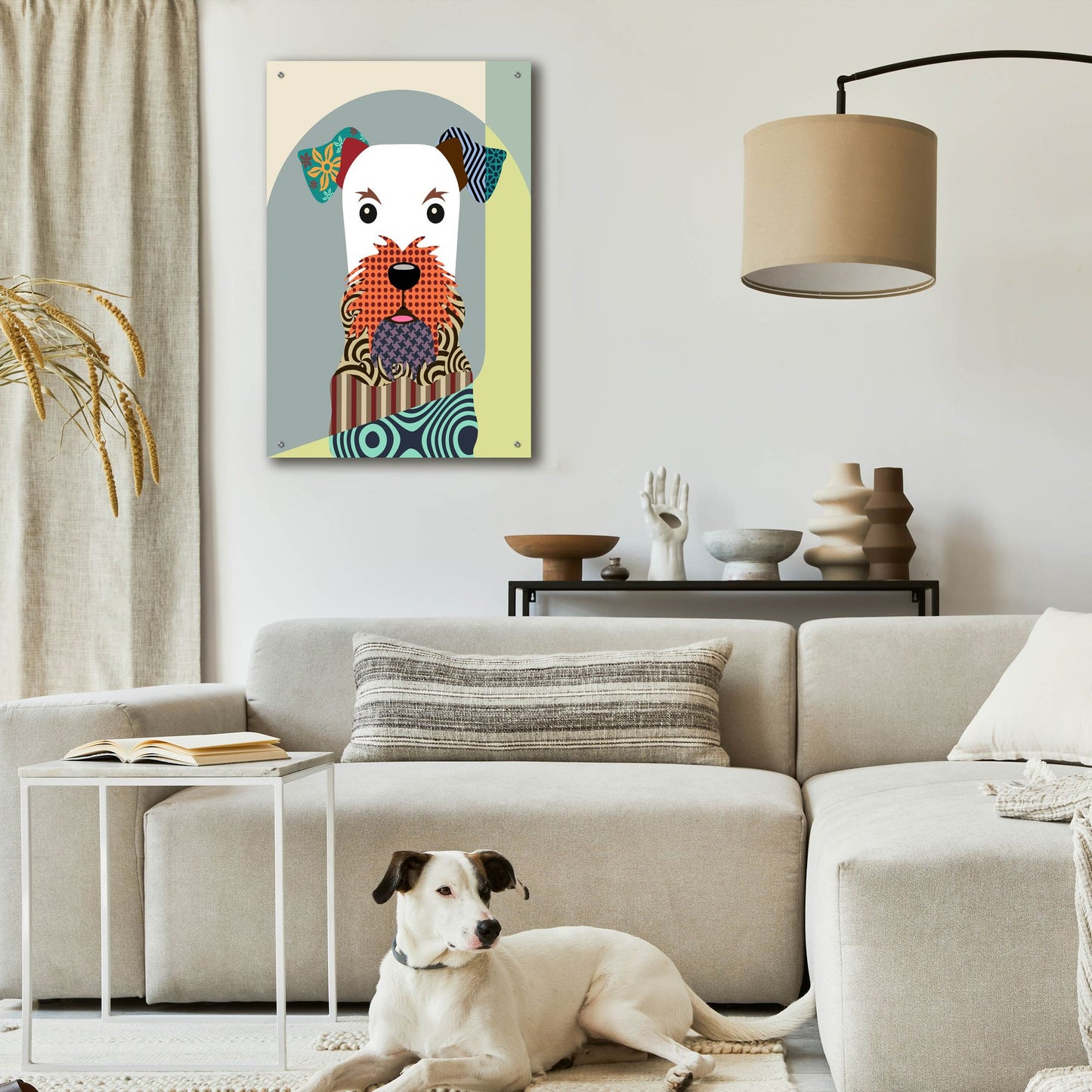 Epic Art 'Airedale Terrier Dog' by Lanre Adefioye, Acrylic Glass Wall Art,24x36