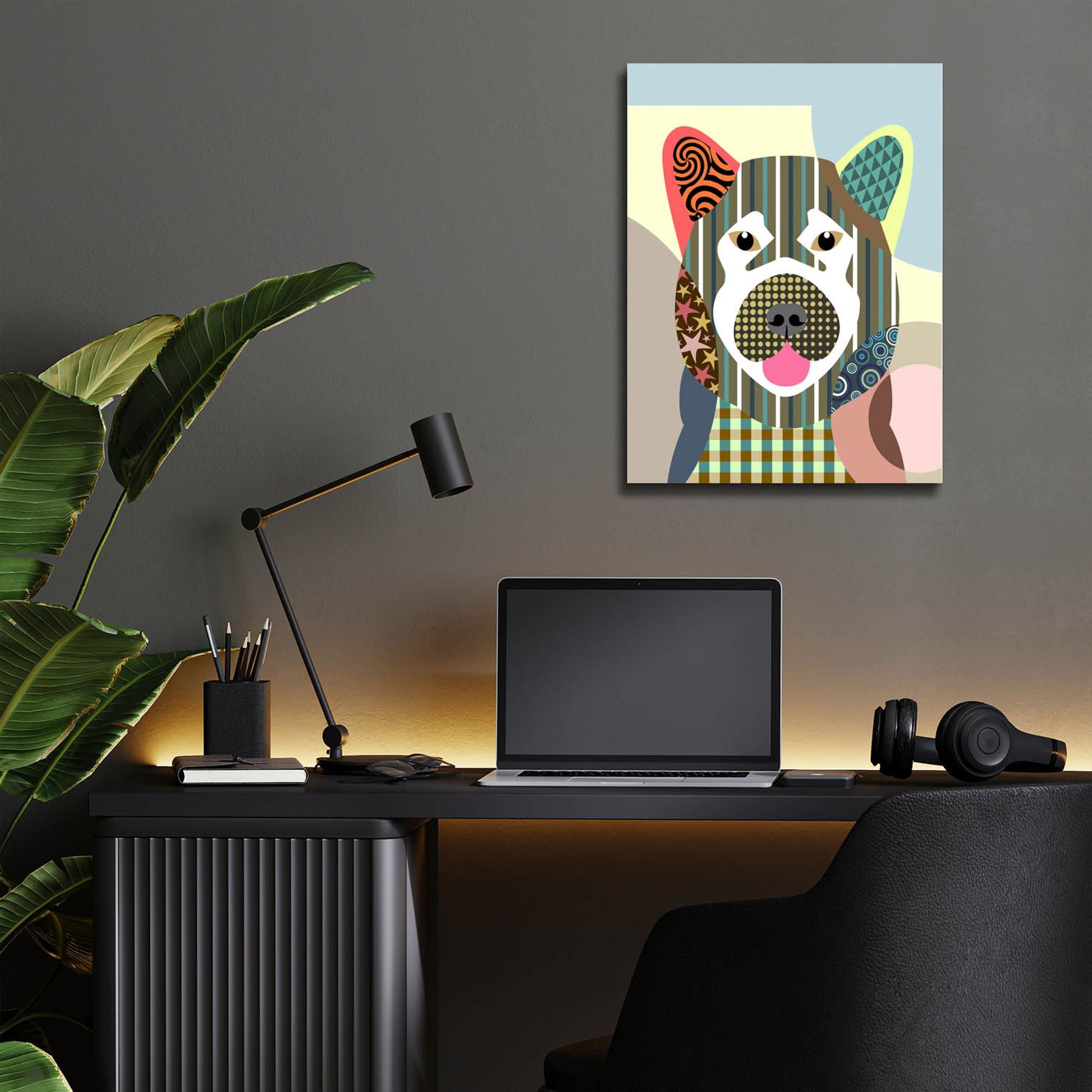 Epic Art 'Akita Dog' by Lanre Adefioye, Acrylic Glass Wall Art,12x16