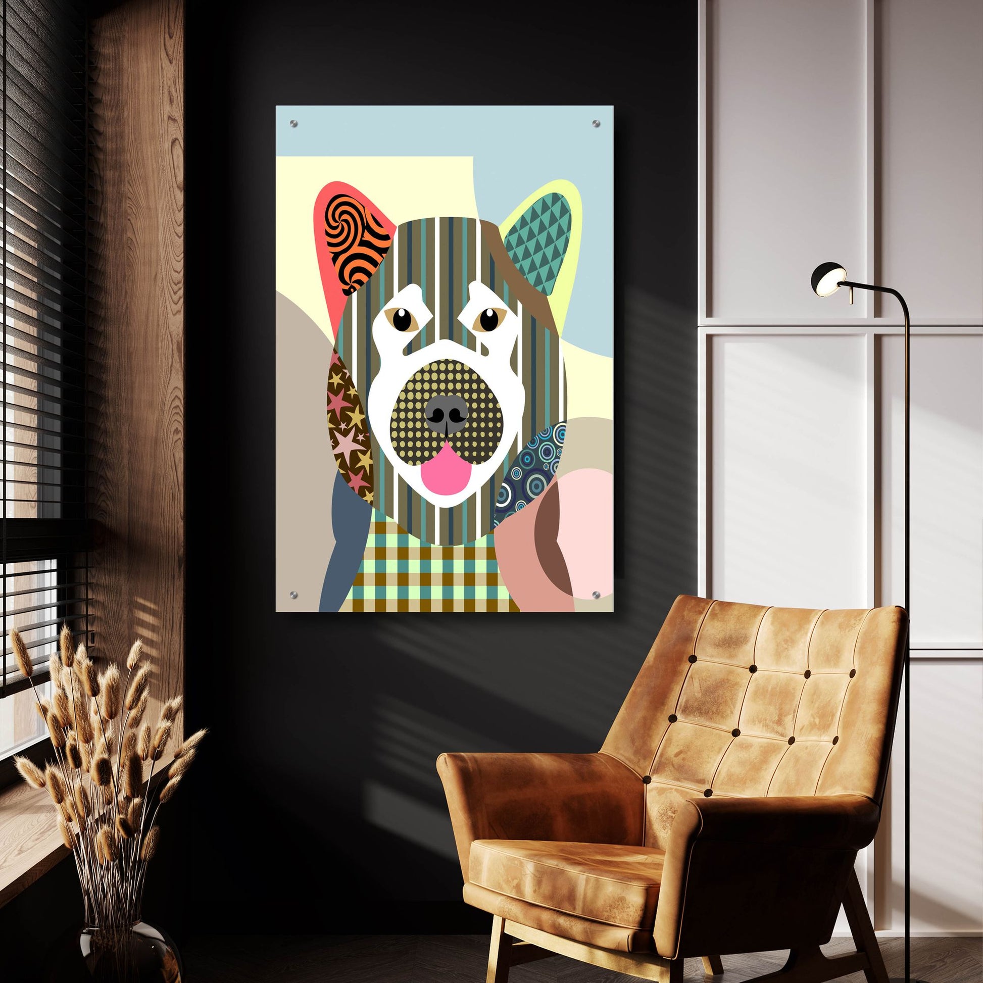 Epic Art 'Akita Dog' by Lanre Adefioye, Acrylic Glass Wall Art,24x36