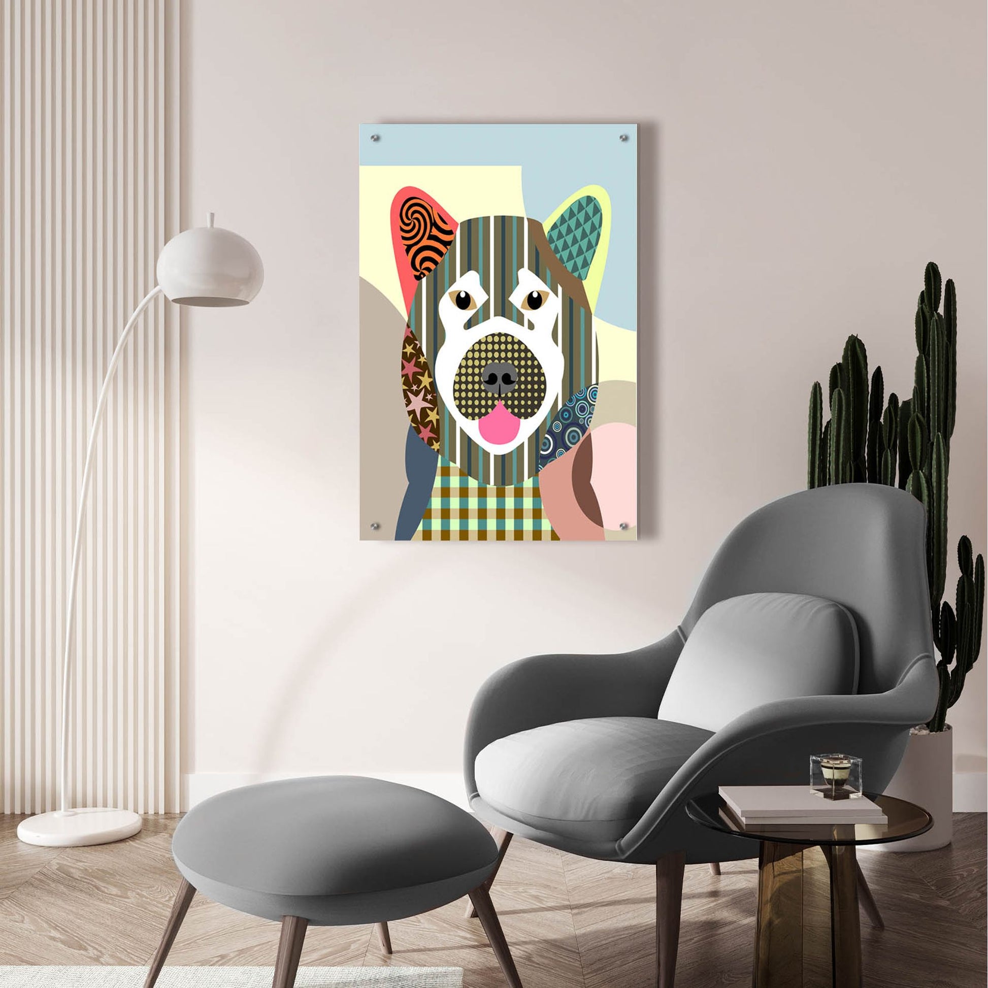 Epic Art 'Akita Dog' by Lanre Adefioye, Acrylic Glass Wall Art,24x36