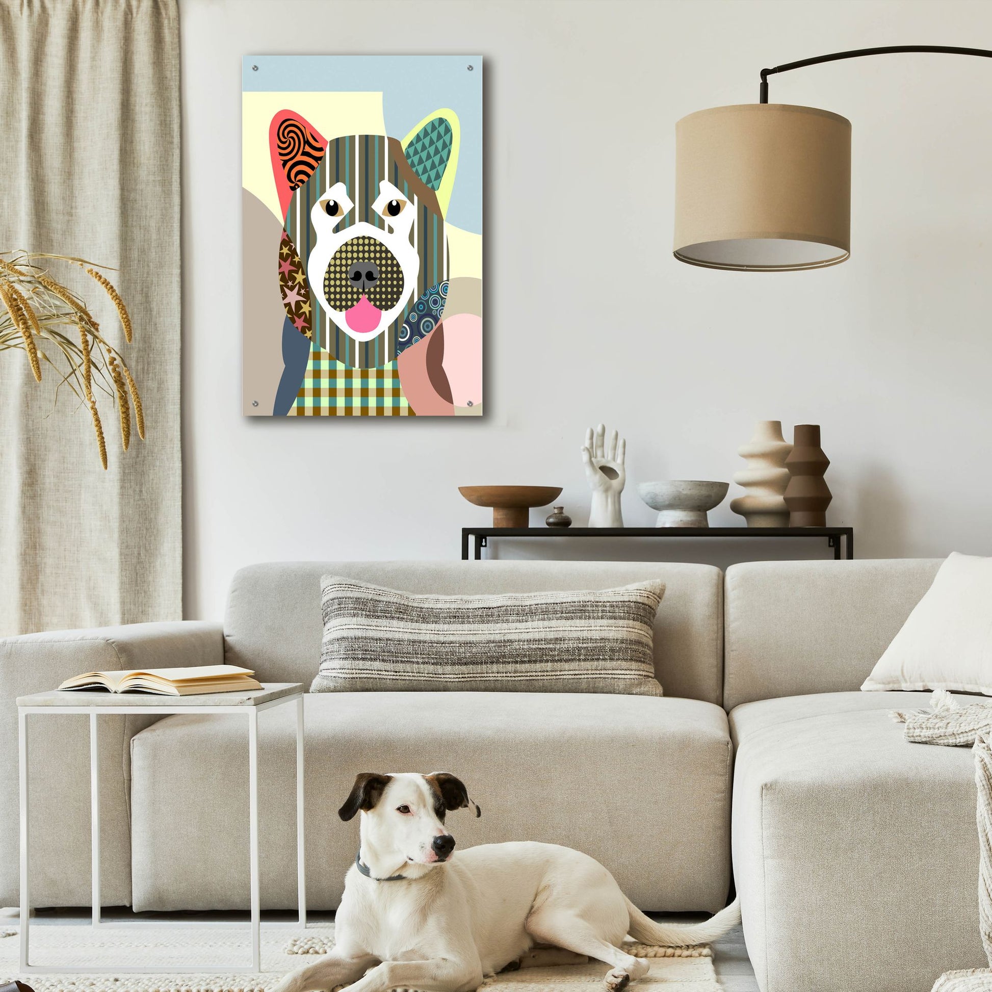 Epic Art 'Akita Dog' by Lanre Adefioye, Acrylic Glass Wall Art,24x36