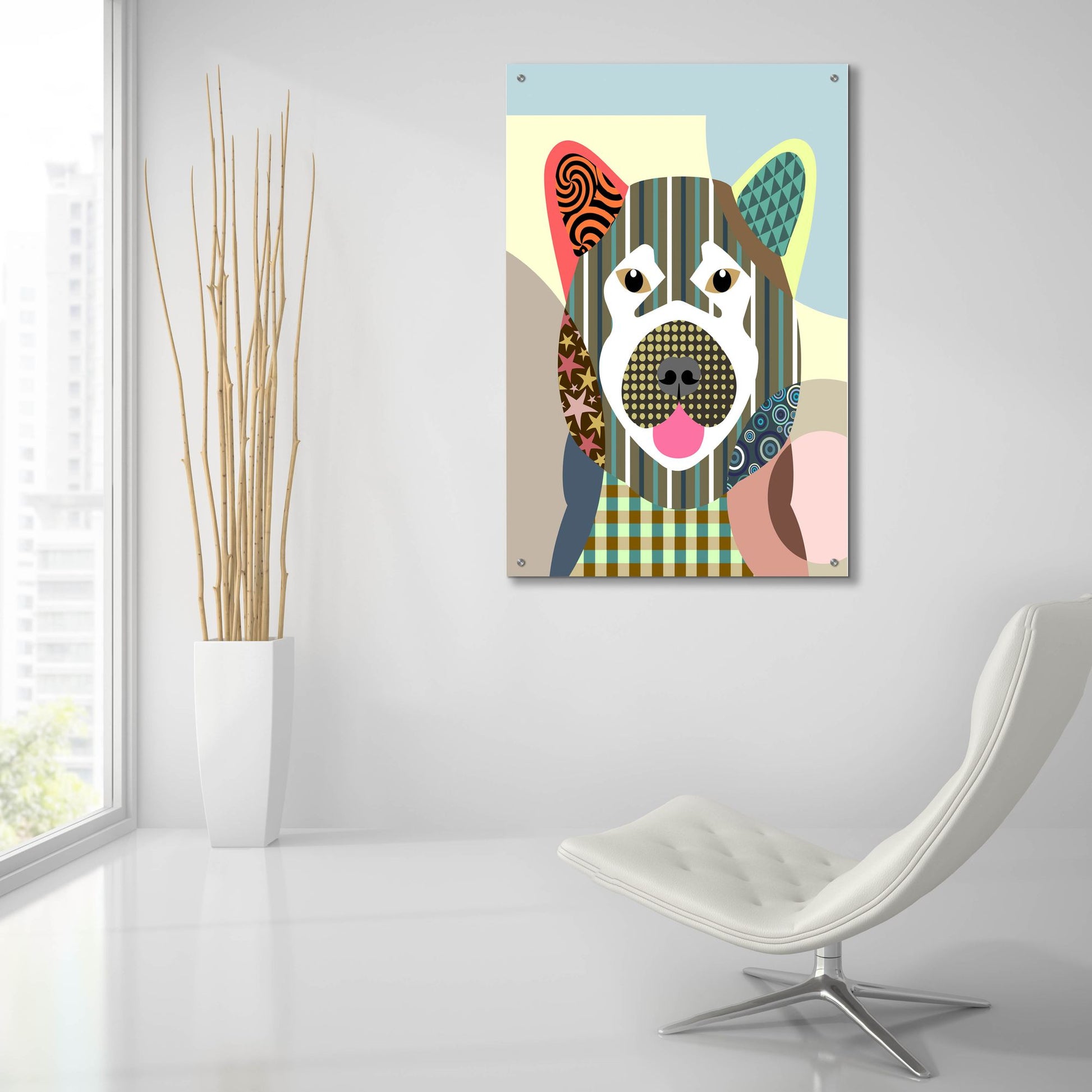 Epic Art 'Akita Dog' by Lanre Adefioye, Acrylic Glass Wall Art,24x36