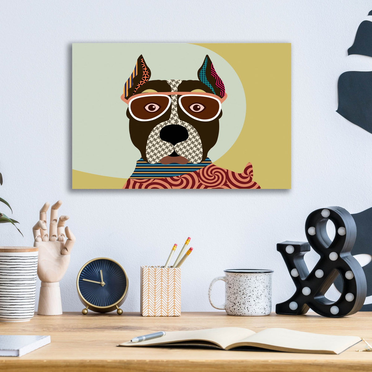 Epic Art 'American Staffordshire Terrier' by Lanre Adefioye, Acrylic Glass Wall Art,16x12