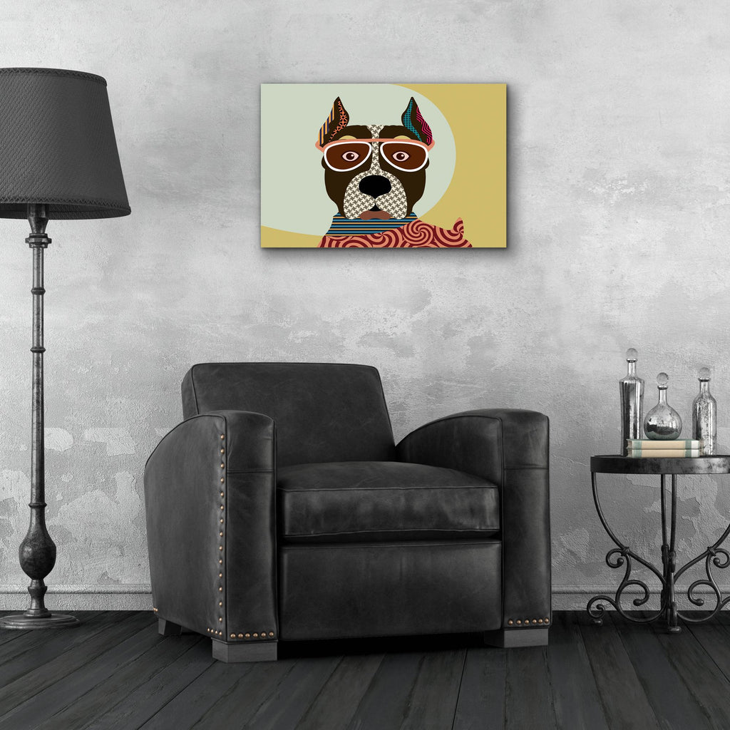 Epic Art 'American Staffordshire Terrier' by Lanre Adefioye, Acrylic Glass Wall Art,24x16
