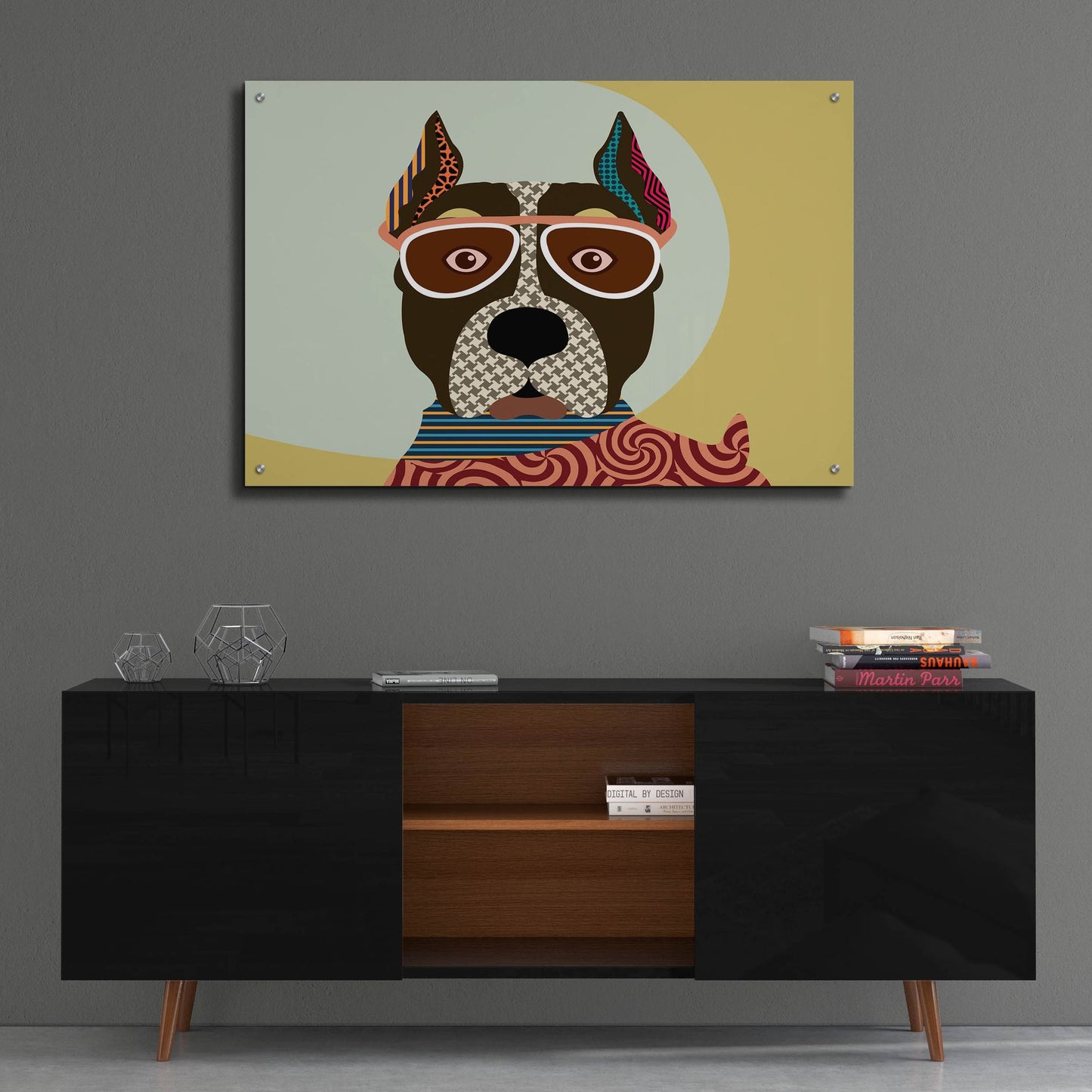 Epic Art 'American Staffordshire Terrier' by Lanre Adefioye, Acrylic Glass Wall Art,36x24