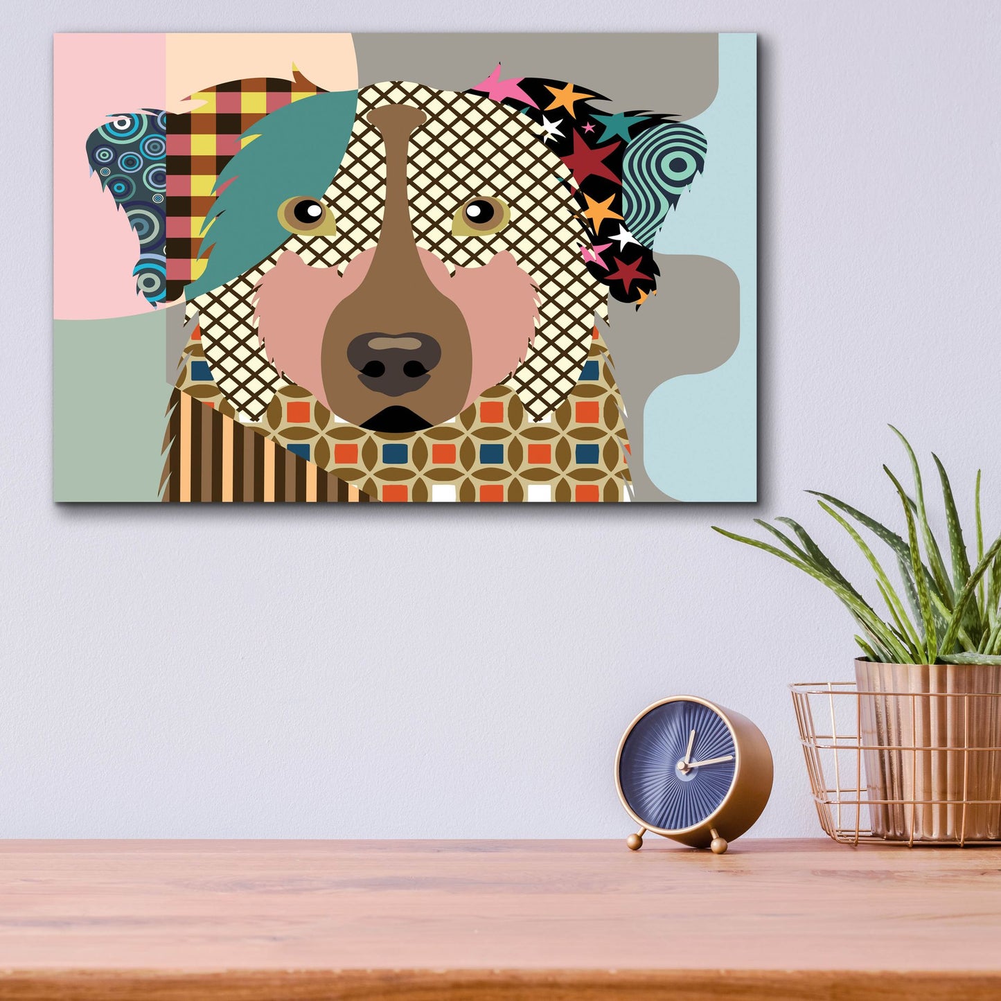 Epic Art 'Australian Shepherd Dog' by Lanre Adefioye, Acrylic Glass Wall Art,16x12