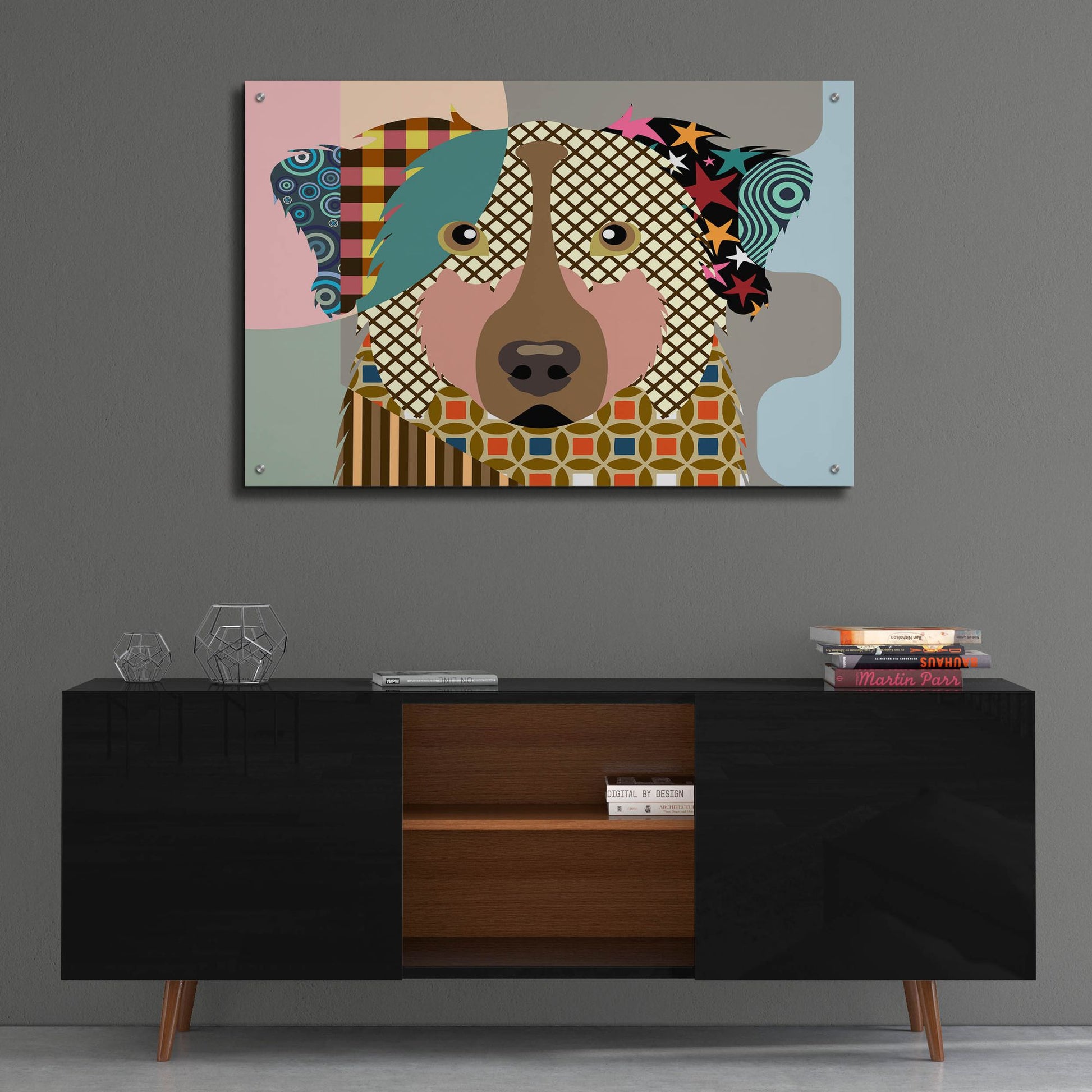 Epic Art 'Australian Shepherd Dog' by Lanre Adefioye, Acrylic Glass Wall Art,36x24