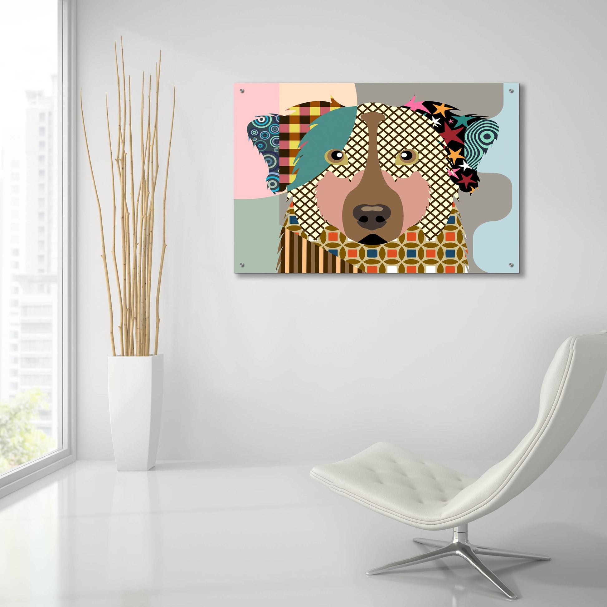 Epic Art 'Australian Shepherd Dog' by Lanre Adefioye, Acrylic Glass Wall Art,36x24