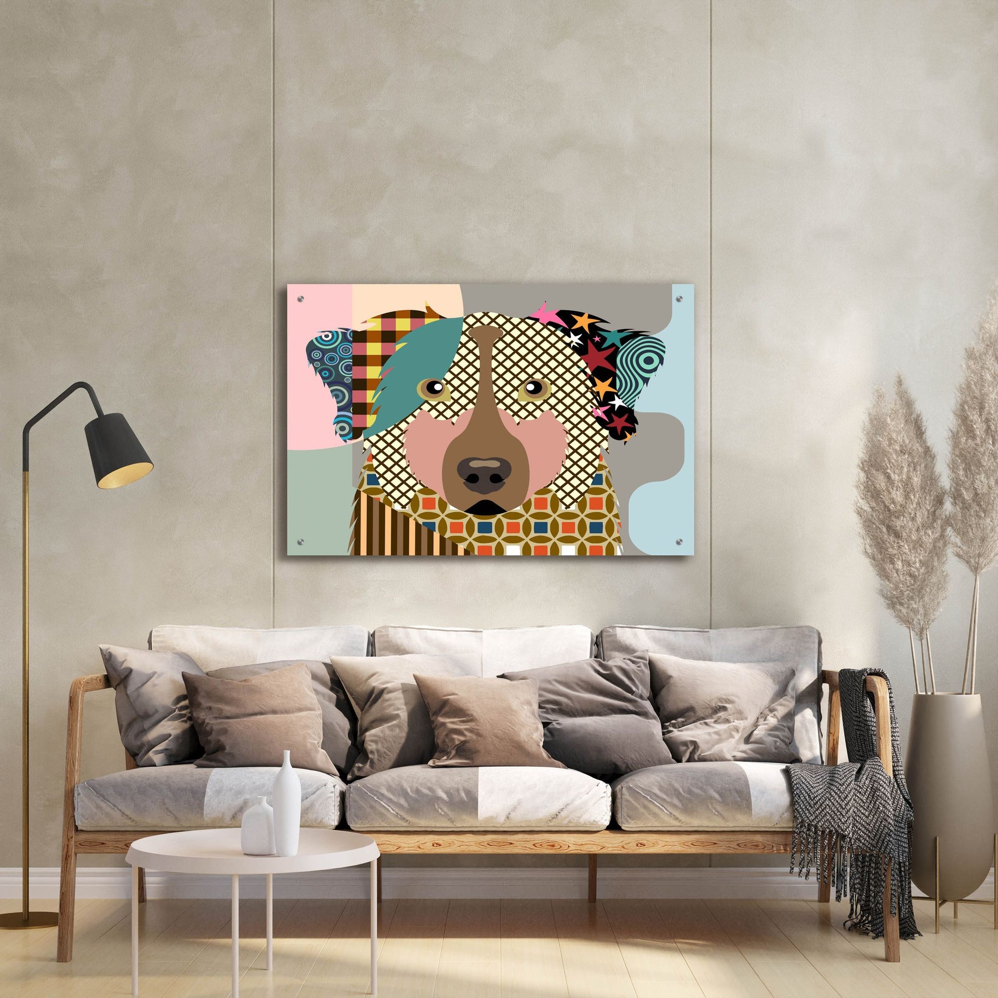 Epic Art 'Australian Shepherd Dog' by Lanre Adefioye, Acrylic Glass Wall Art,36x24