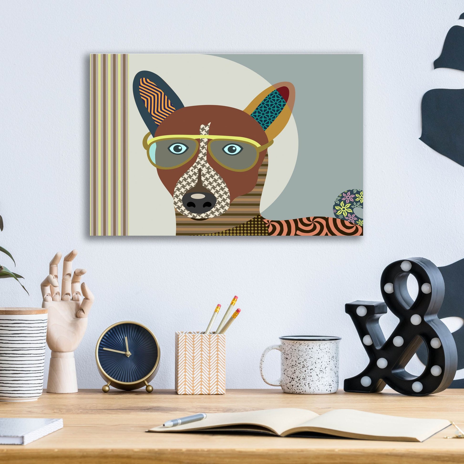 Epic Art 'Basenji Dog' by Lanre Adefioye, Acrylic Glass Wall Art,16x12