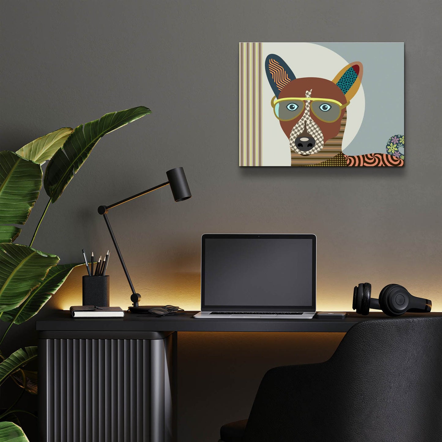 Epic Art 'Basenji Dog' by Lanre Adefioye, Acrylic Glass Wall Art,16x12