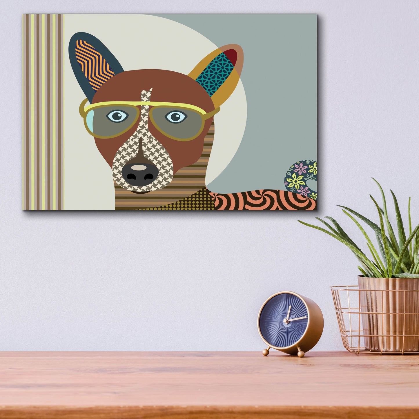 Epic Art 'Basenji Dog' by Lanre Adefioye, Acrylic Glass Wall Art,16x12