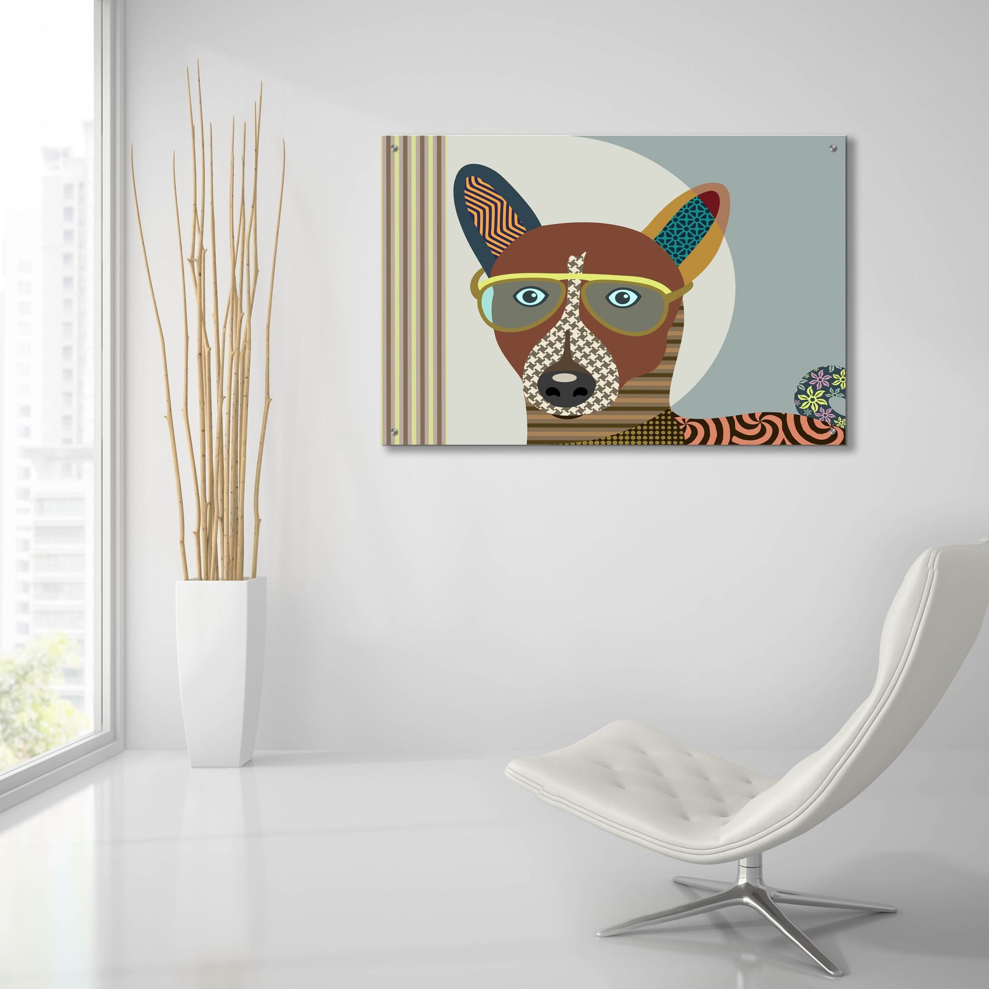 Epic Art 'Basenji Dog' by Lanre Adefioye, Acrylic Glass Wall Art,36x24