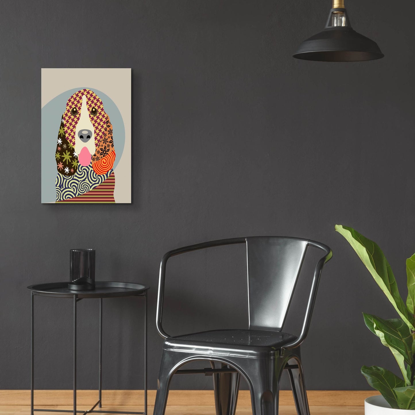 Epic Art 'Basset Hound Dog' by Lanre Adefioye, Acrylic Glass Wall Art,16x24