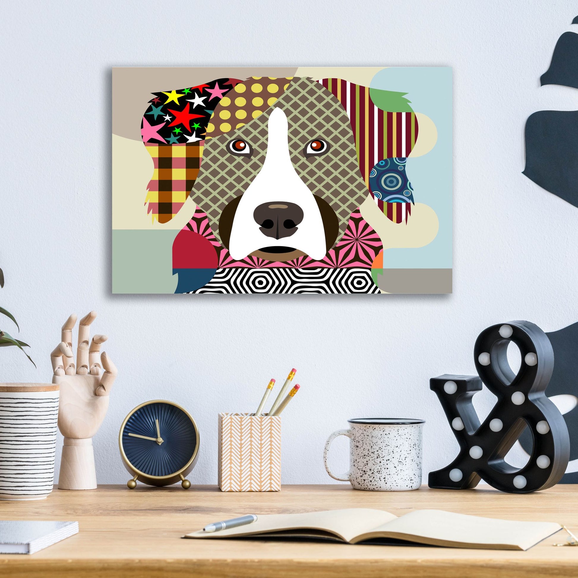 Epic Art 'Bernese Mountain Dog' by Lanre Adefioye, Acrylic Glass Wall Art,16x12