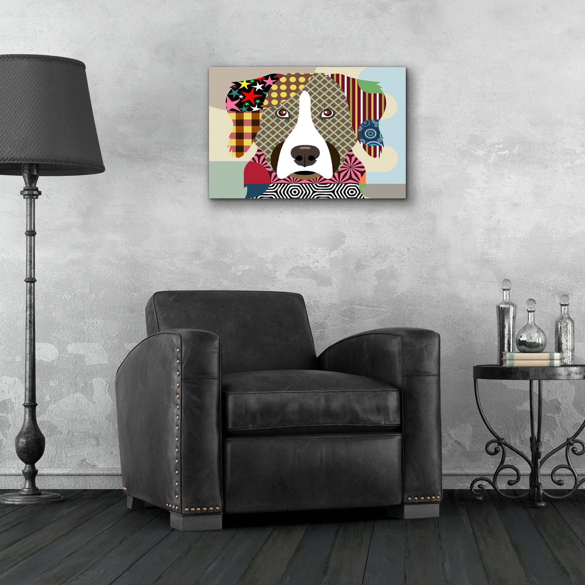 Epic Art 'Bernese Mountain Dog' by Lanre Adefioye, Acrylic Glass Wall Art,24x16