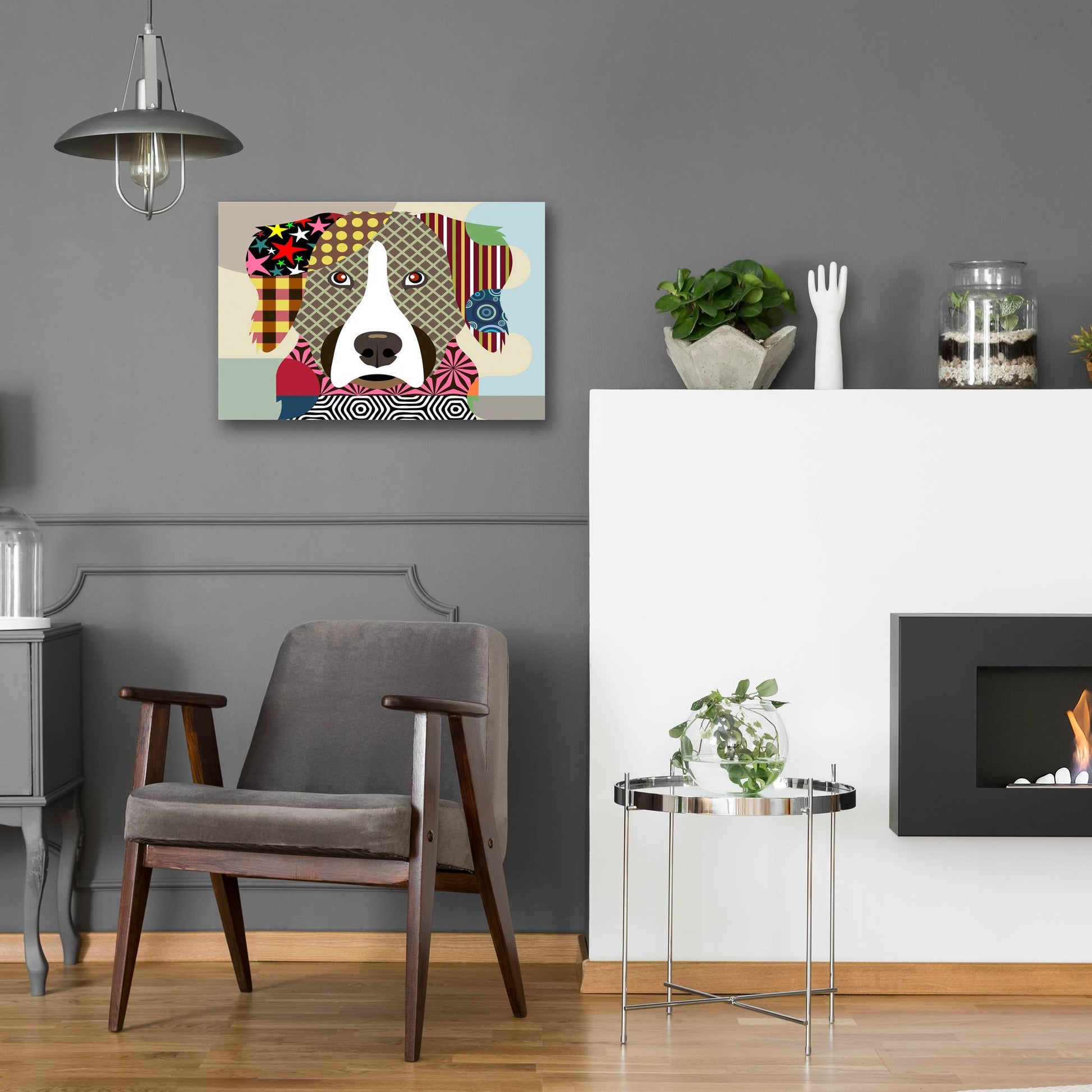 Epic Art 'Bernese Mountain Dog' by Lanre Adefioye, Acrylic Glass Wall Art,24x16