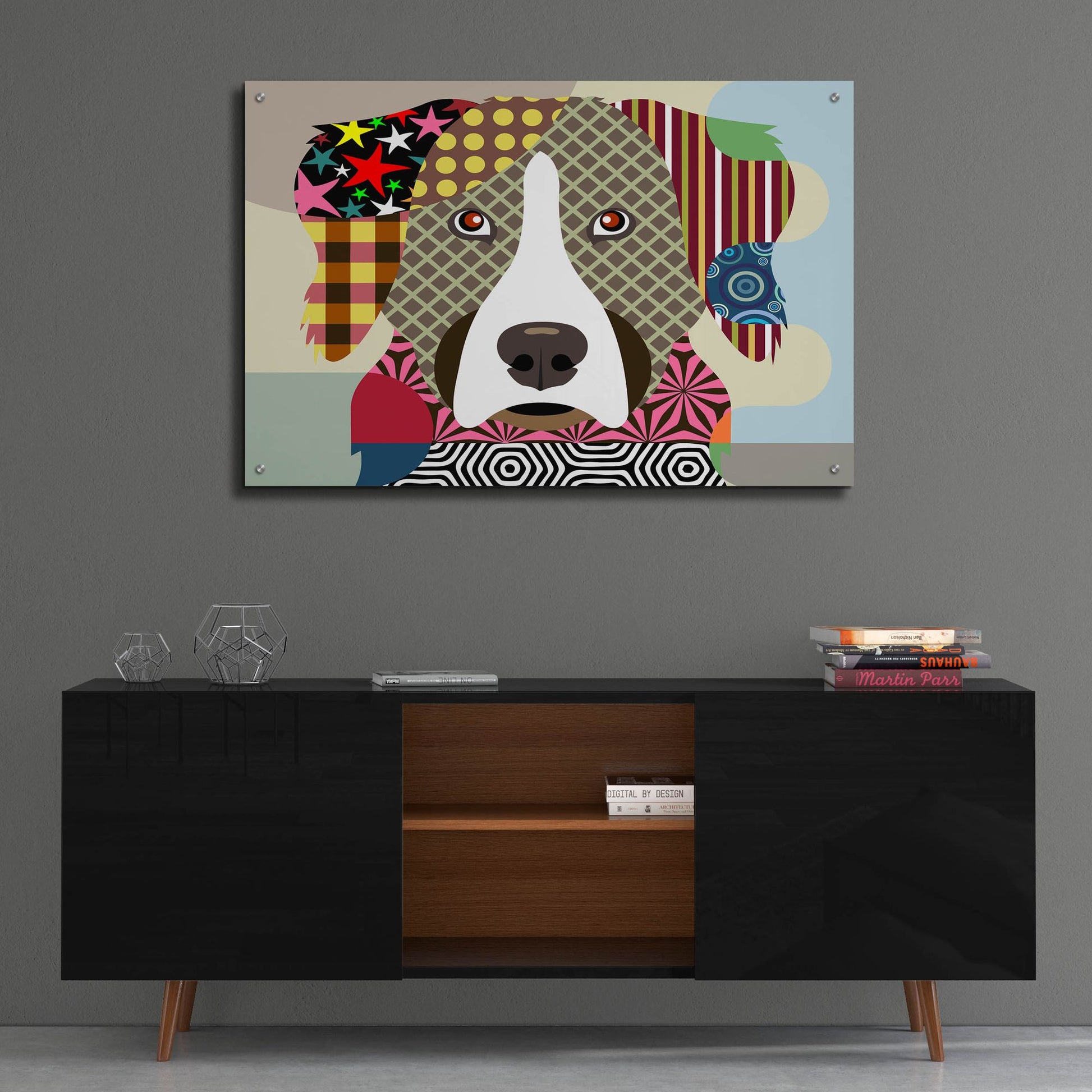 Epic Art 'Bernese Mountain Dog' by Lanre Adefioye, Acrylic Glass Wall Art,36x24